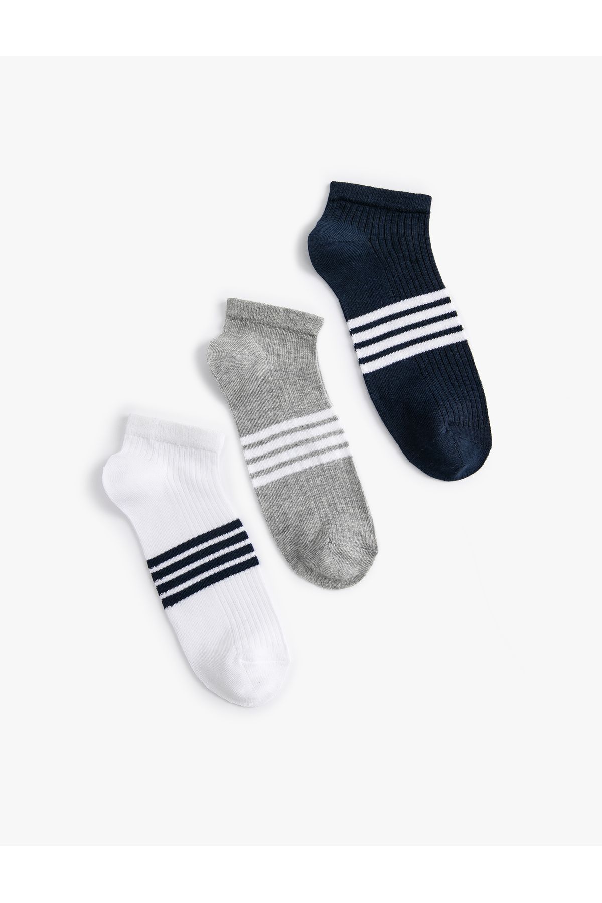 Koton Spor Çorap Seti Çizgili 3'lü Çok Renkli