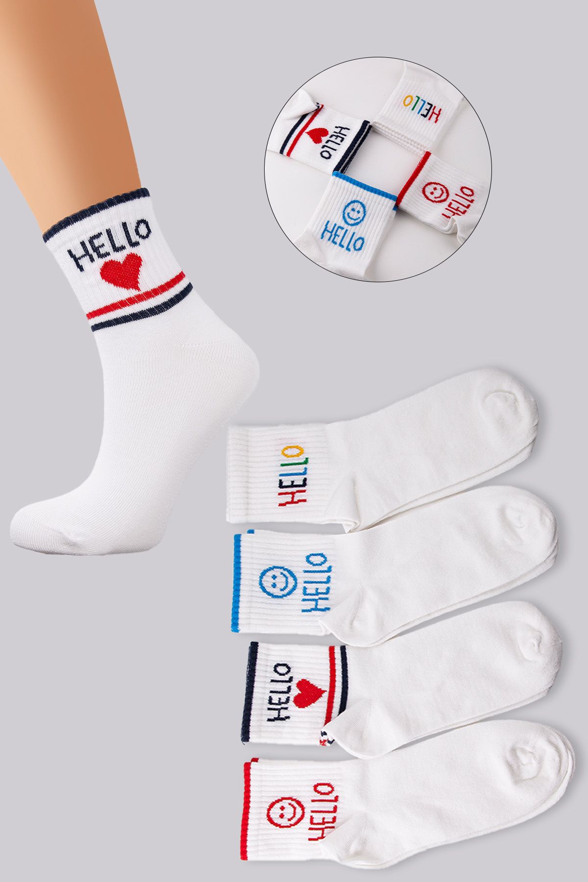 Bross Tülip Hello Pamuk Karışık Kadın12li Soket Çorap