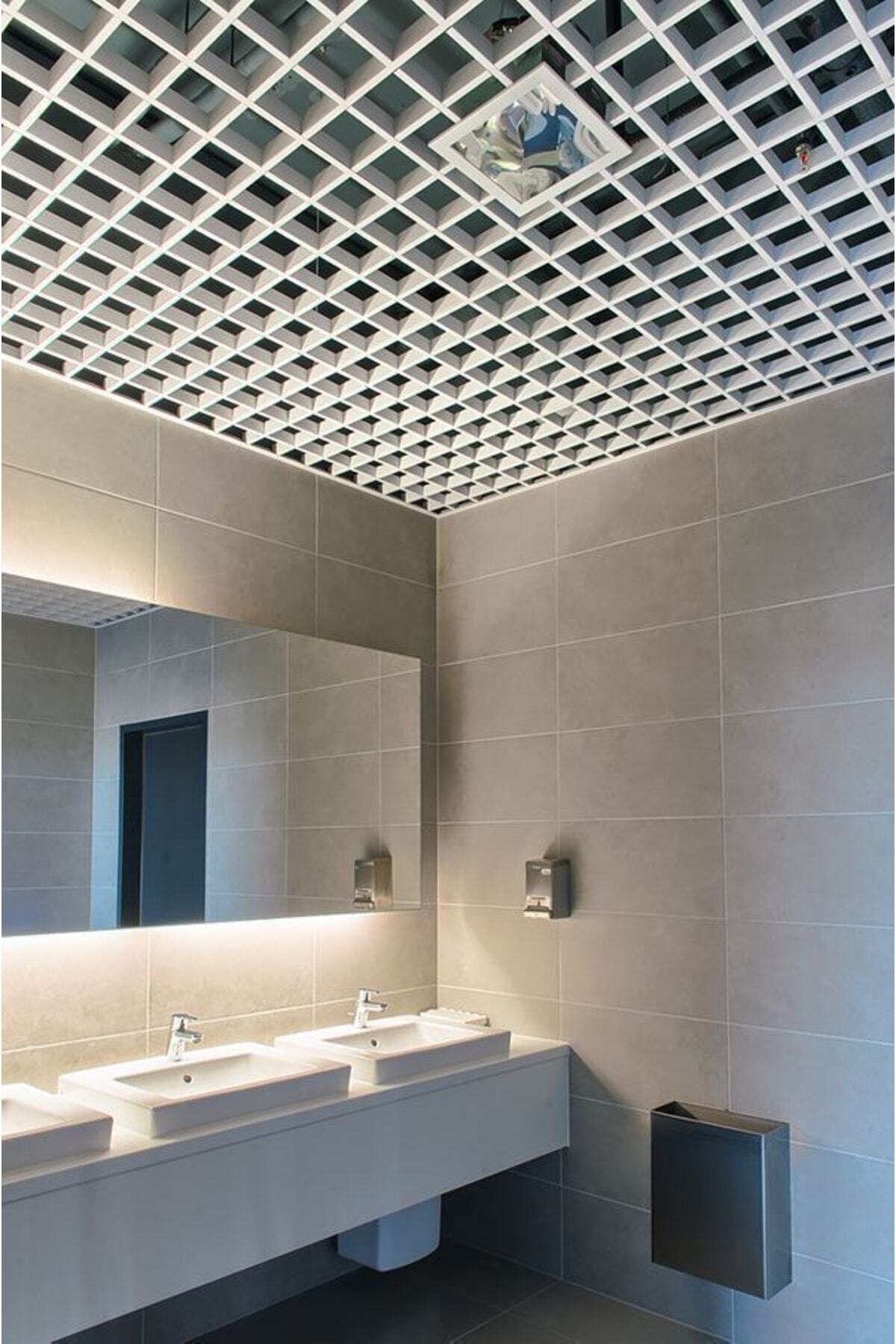 Astav Metal Petek Asma Tavan, 100x100mm Göz Aralıklı, Komple Takım (3,6 M2) - Beyaz
