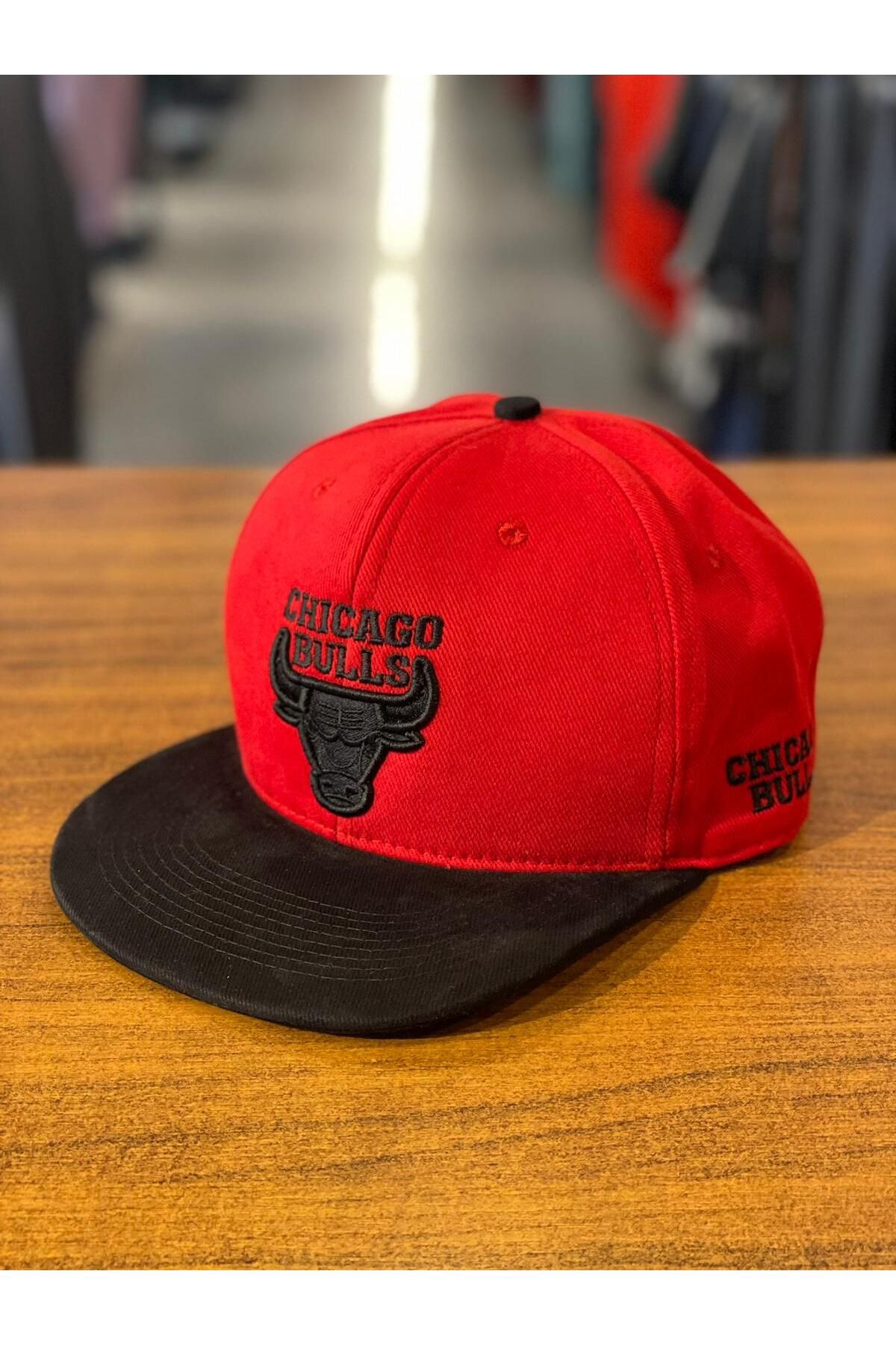 hamze Chicago Bulls Nakışlı Hiphop Snapback Rapper Basket Kırmızı Siyah Cap Şapka