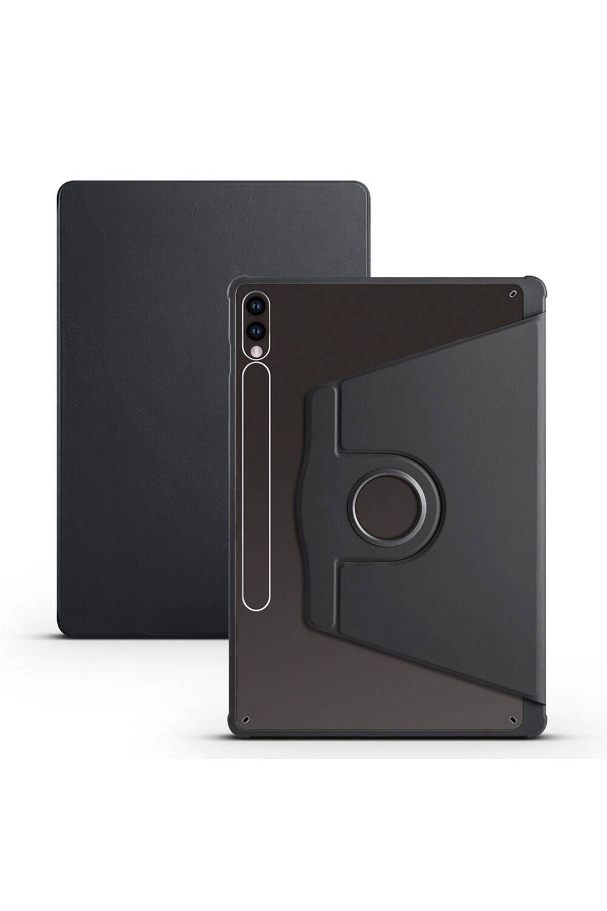 Vendas Galaxy Tab S9 Plus Kılıf  Zore Termik Kalem Bölmeli Dönebilen Standlı Kılıf-Siyah