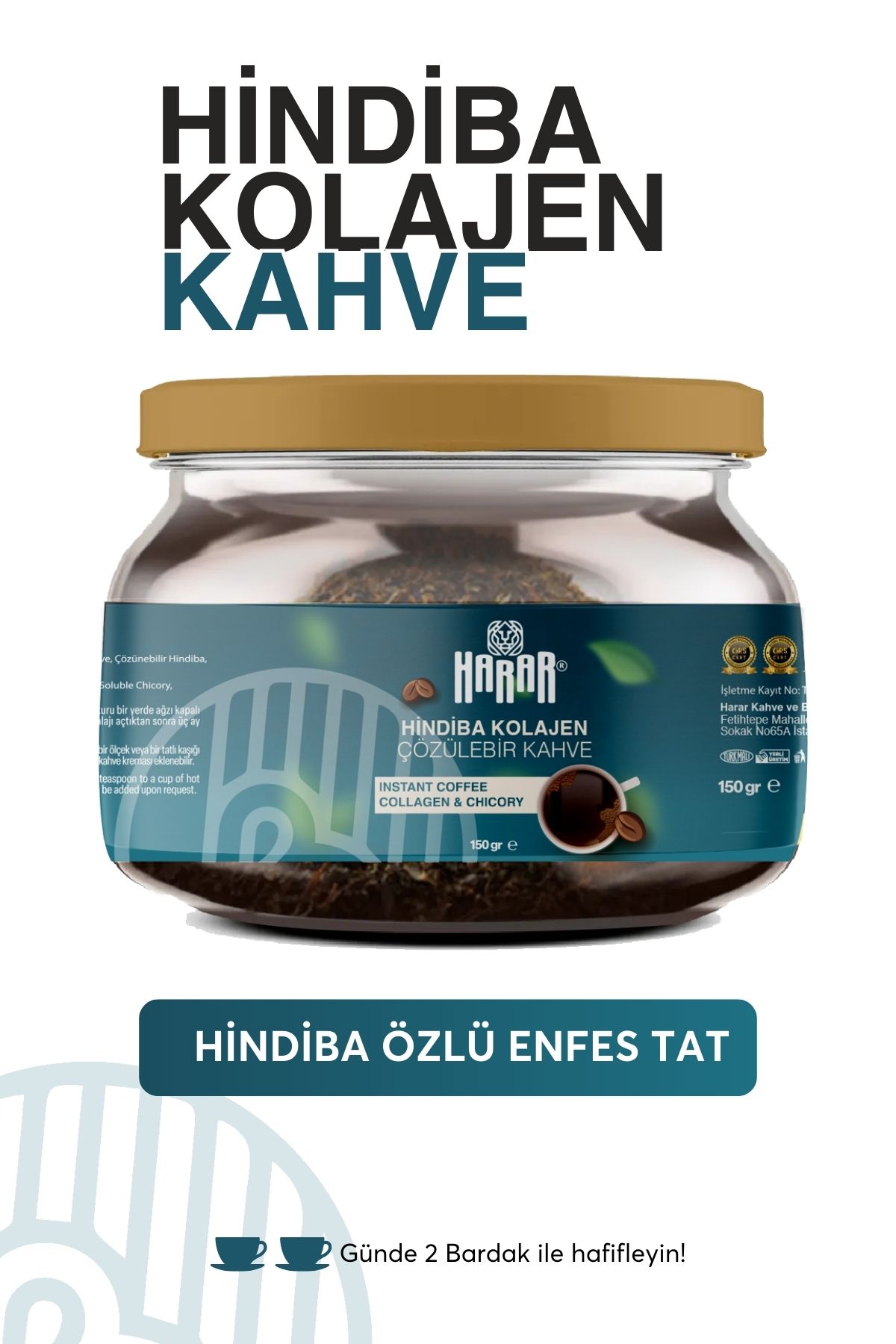 Harar Hindiba Kahvesi Kolajenli Detox Zayıflama Kilo Verme Diyet Kahve 1 Aylık - (60 KULLANİM) 150gr