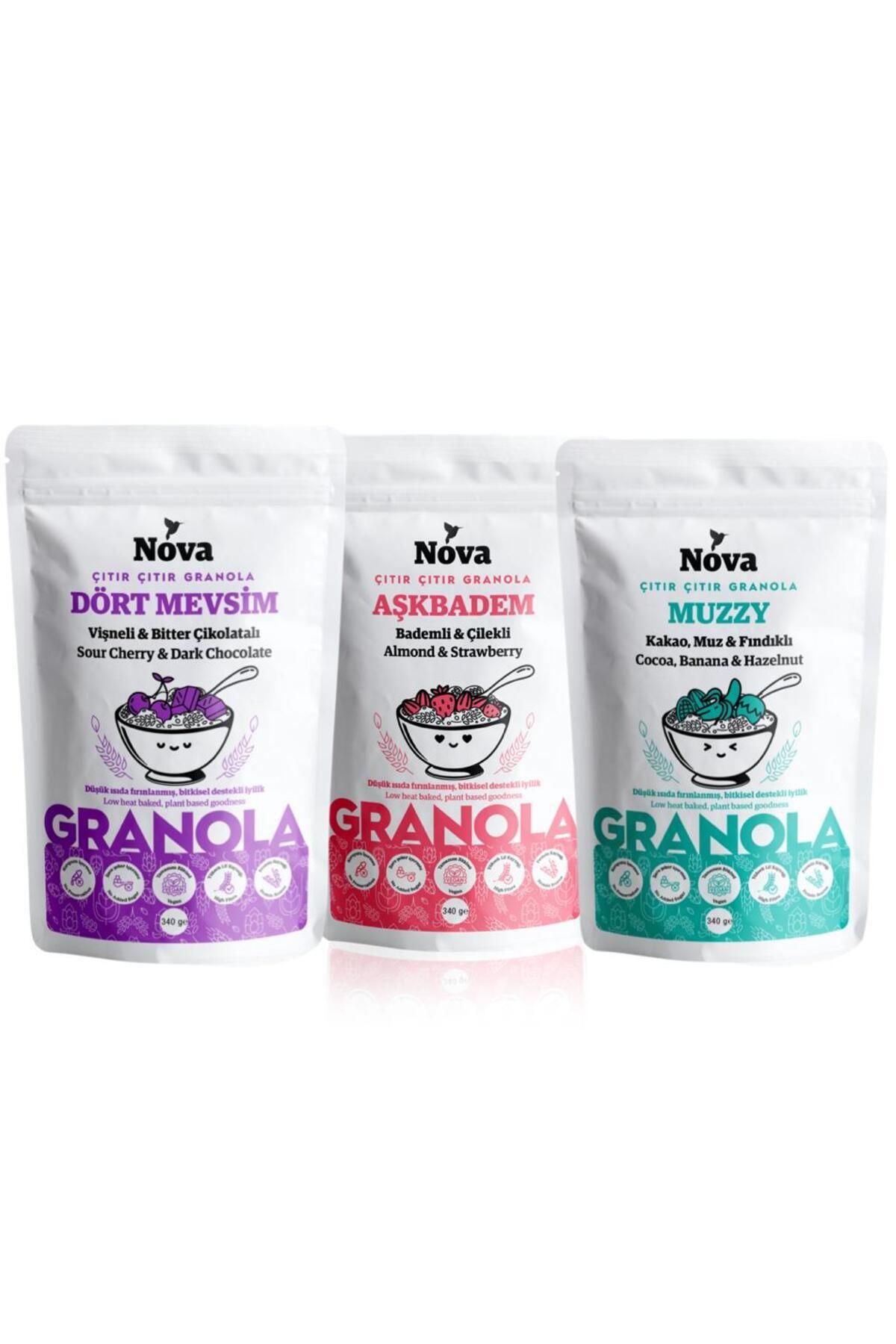 Nova Granola Mix Paket 1 - 340 gr X 3 Paket Granola