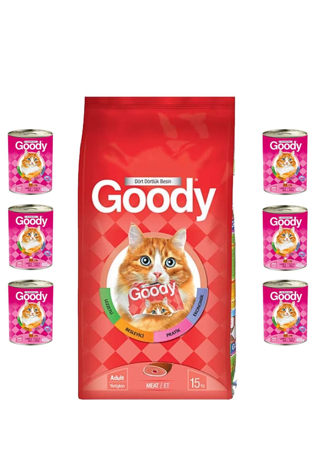 Goody Meat Etli Yetişkin Kedi Maması 15 Kg - 6 Adet Konserve Hediyeli