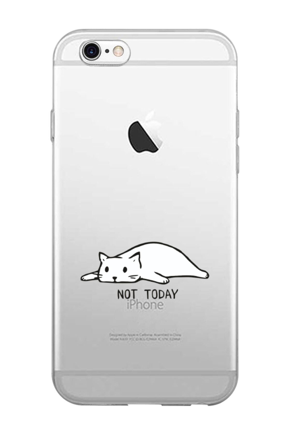 frondcase iPhone 6 Plus Not Today Kedi Şeffaf Telefon Kılıfı