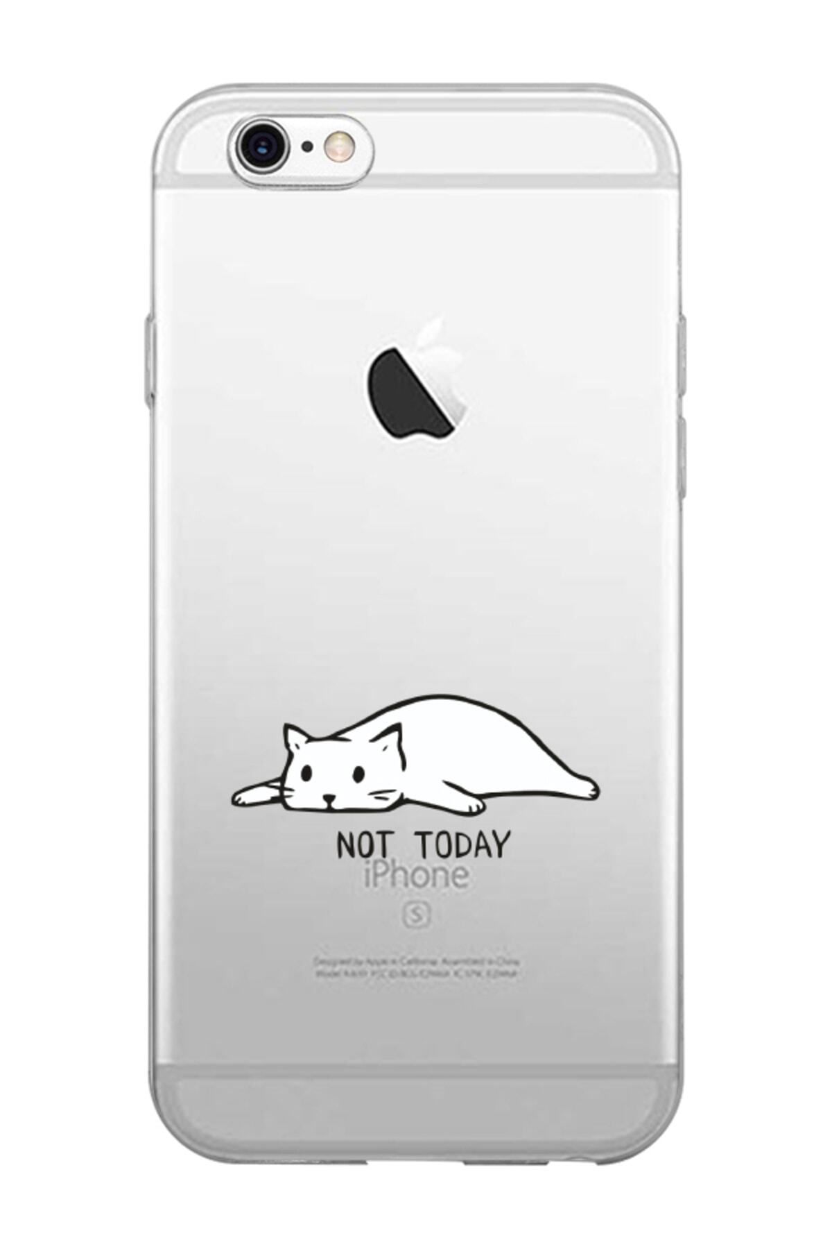 frondcase iPhone 6s Plus Not Today Kedi Şeffaf Telefon Kılıfı