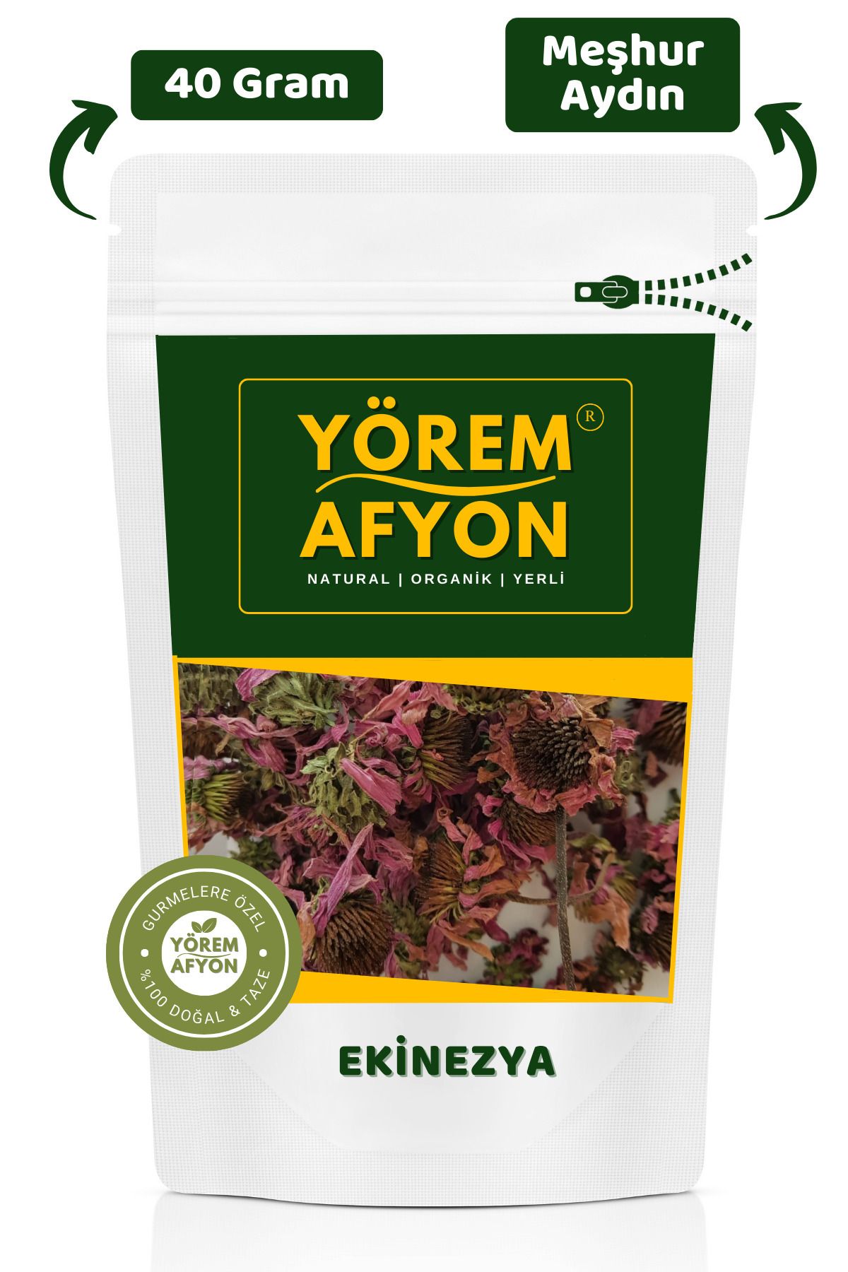 Gülçehre Yörem Afyon Meşhur Aydın Güneşte Kurutulmuş Elenmiş Ekinezya | 40gr.