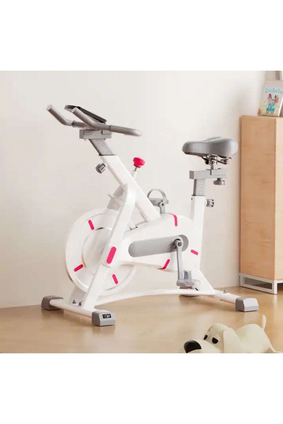 POBO Yeni Nesil Beyaz Spin Bike Dikey Kondisyon Bisikleti Ev Koşu bisikleti Egzersiz Dikey Yatay