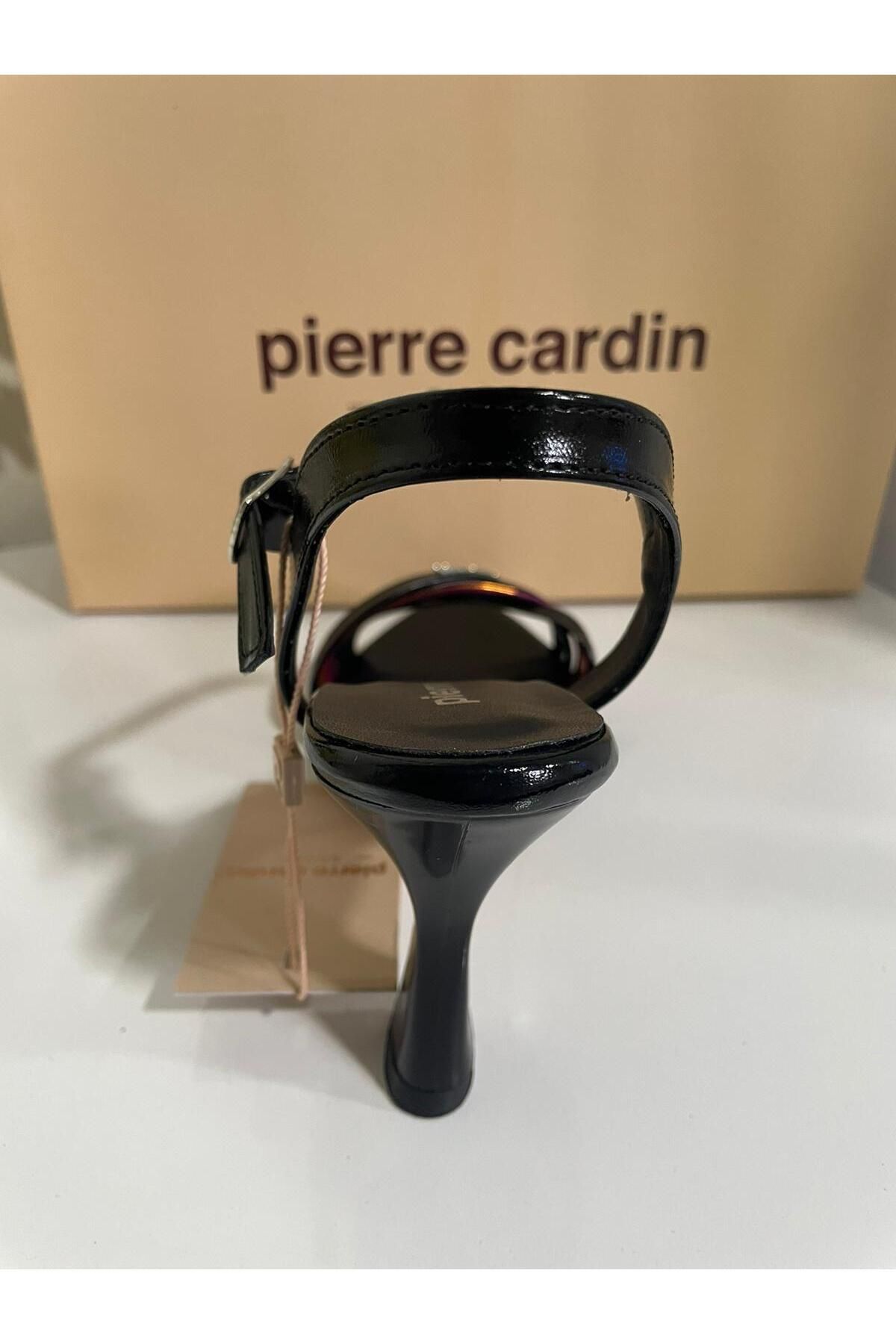 Pierre Cardin PİERRE CARDİN 53070 Taş Detaylı Kısa Kalın Rahat Topuk Renkli Topuklu Ayakkabı