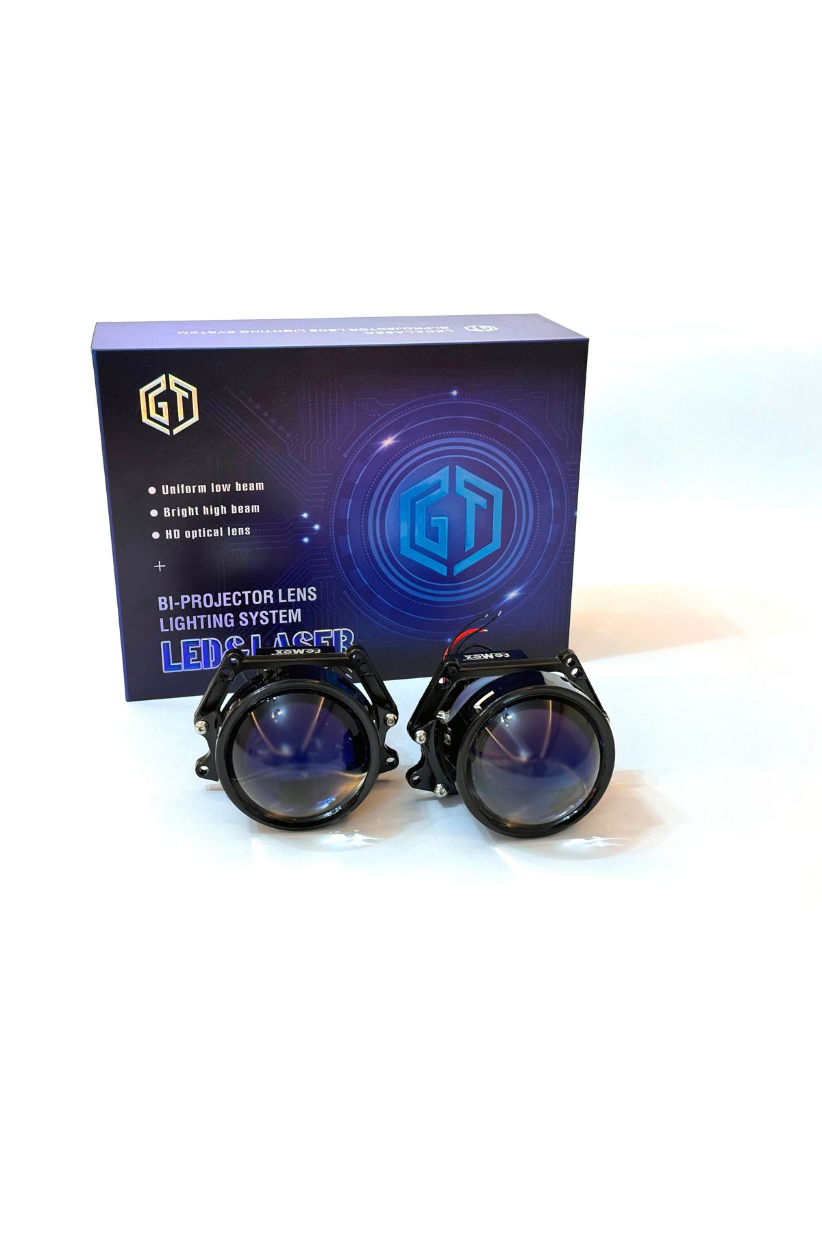 FEMEX P50M Diamond Mercek Blue Lens Bi-Led Projektör Far İçi Led Mercek 3,0 Inc High Power