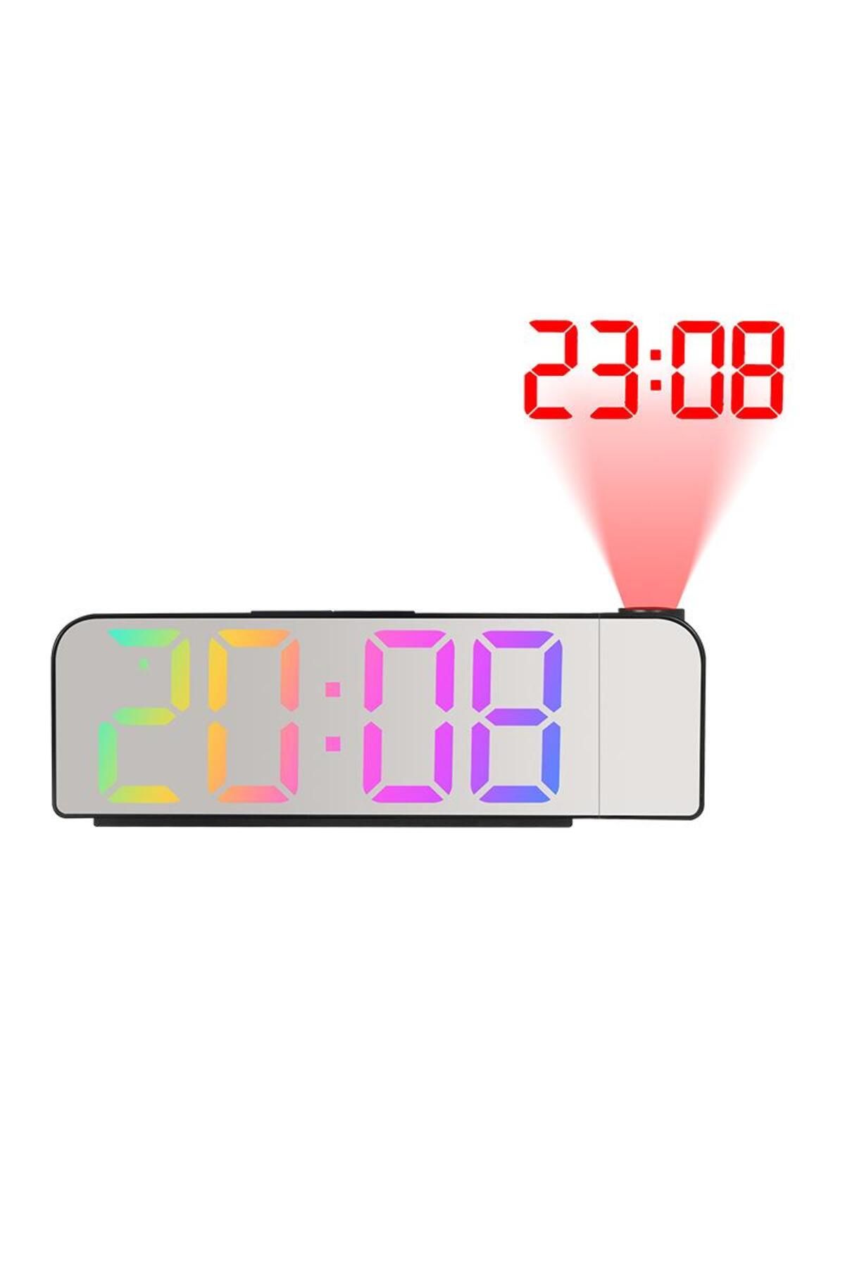 valkyrie Gökkuşağı Projeksiyon Alarm Masa Saati Dereceli