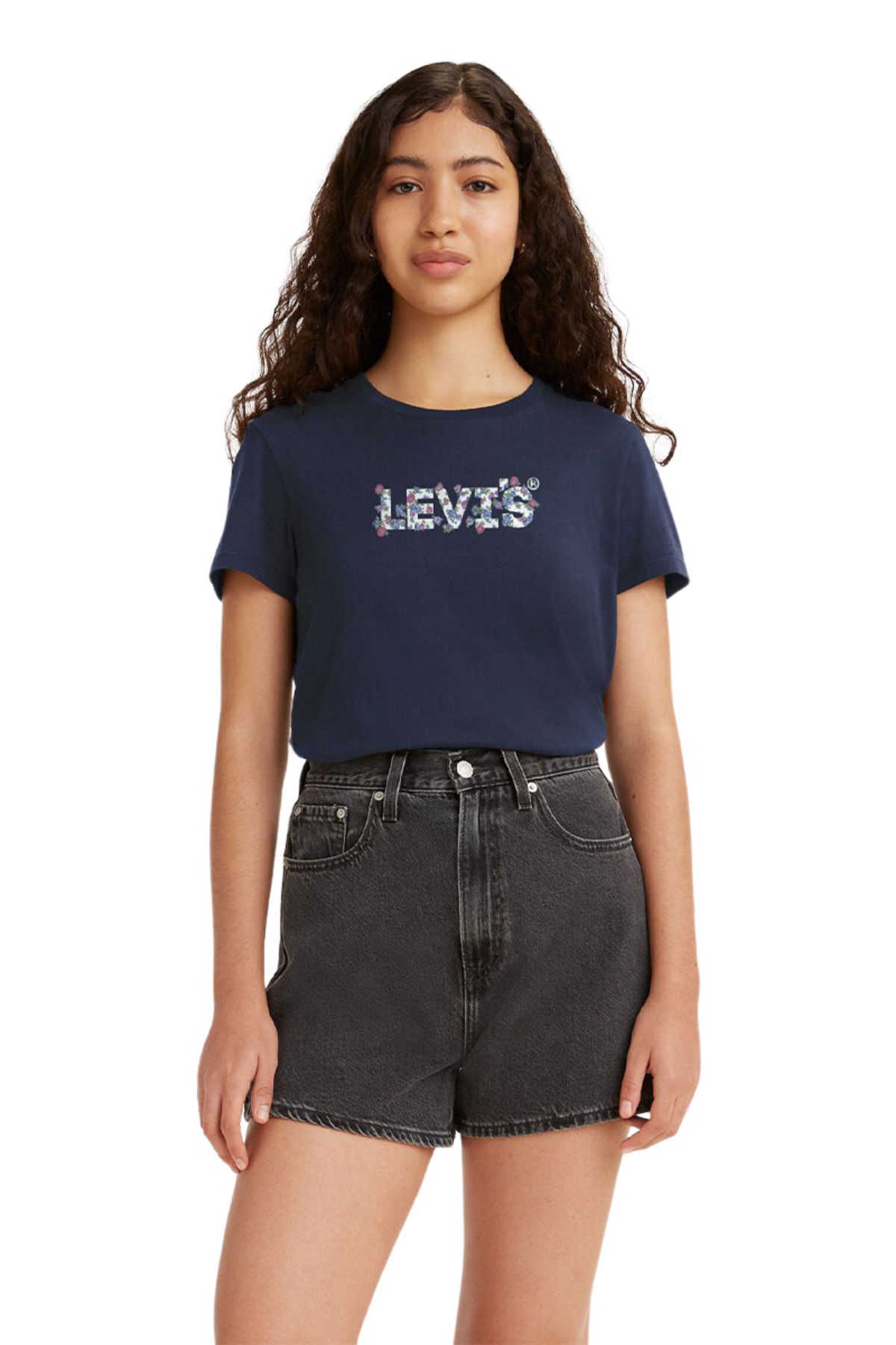 Levi's Kadın The Perfect Lacivert Yuvarlak Yaka Tişört