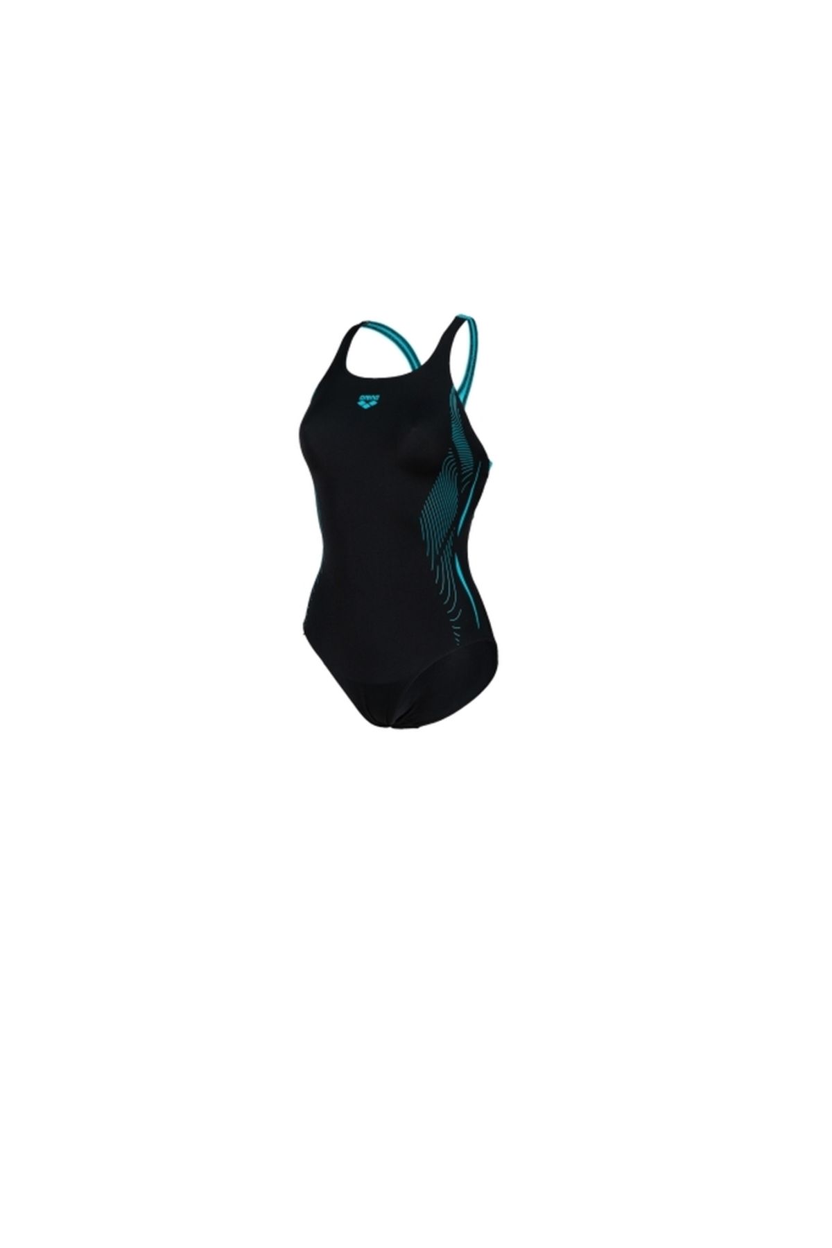 Arena W Swimsuit Swim Pro Back Graphic Black Martinica Çocuk Yüzücü Mayosu 007339581