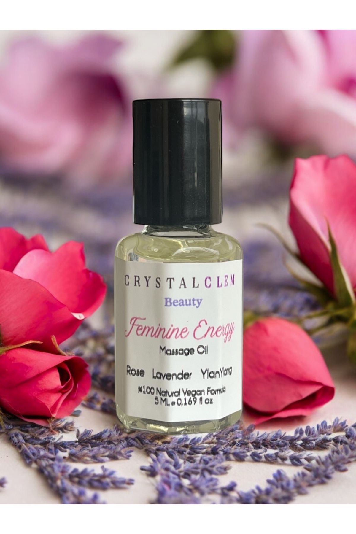 Crystalclem Beauty Dişil Enerji Yağı Feminine Energy Massage Oil Gül-lavanta- Ylang Ylang -jojoba 5 ml