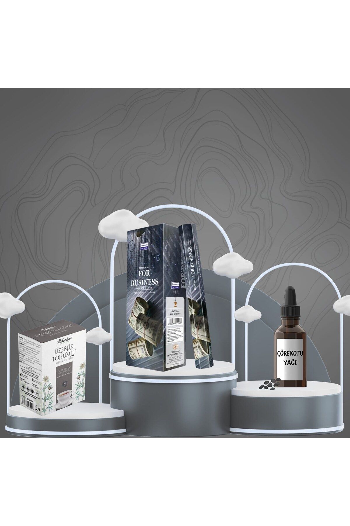 hekimhan bitkisel For Business Bolluk Bereket Seti Tütsü 20 Çubuk + Üzerlik Çayı 40 Poşet + Çörek otu Yağı 50 ml