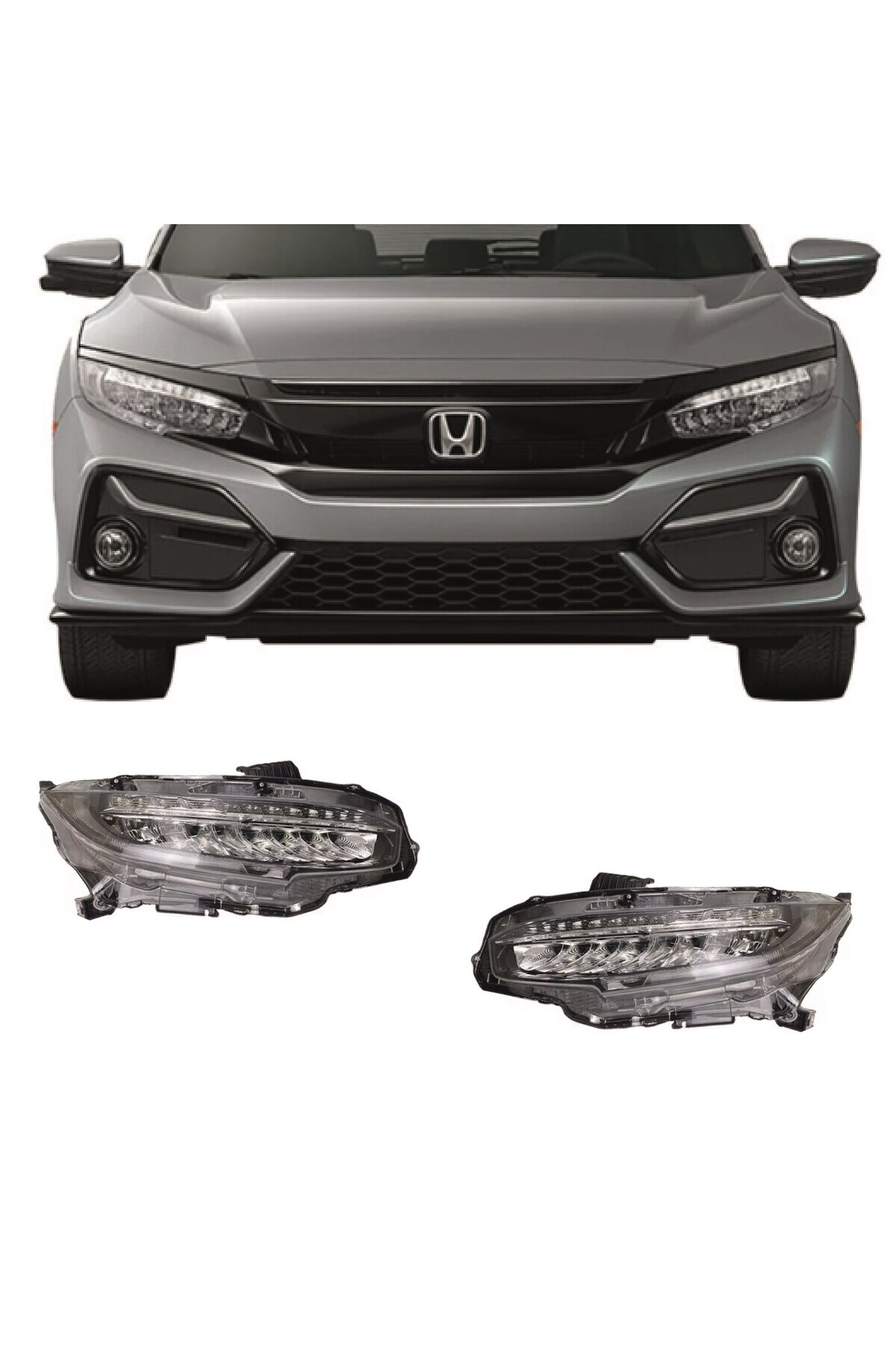 Honda Civic Ön Sağ-Sol Set Far Ledli Sedan Hatcback 2016-2021