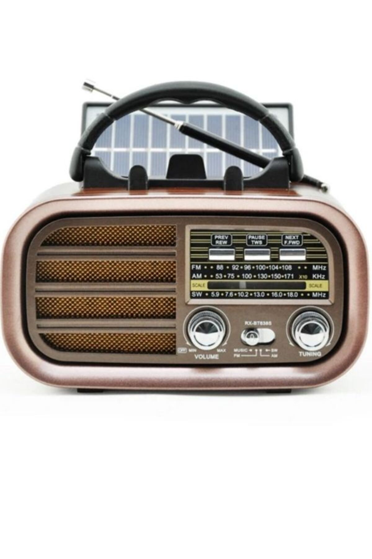 ataşbey RT-877 Orta Boy Solar Güneş Enerjili Bluetooth, Nostalji ,Band Radyo ,usb, sd mp3 player