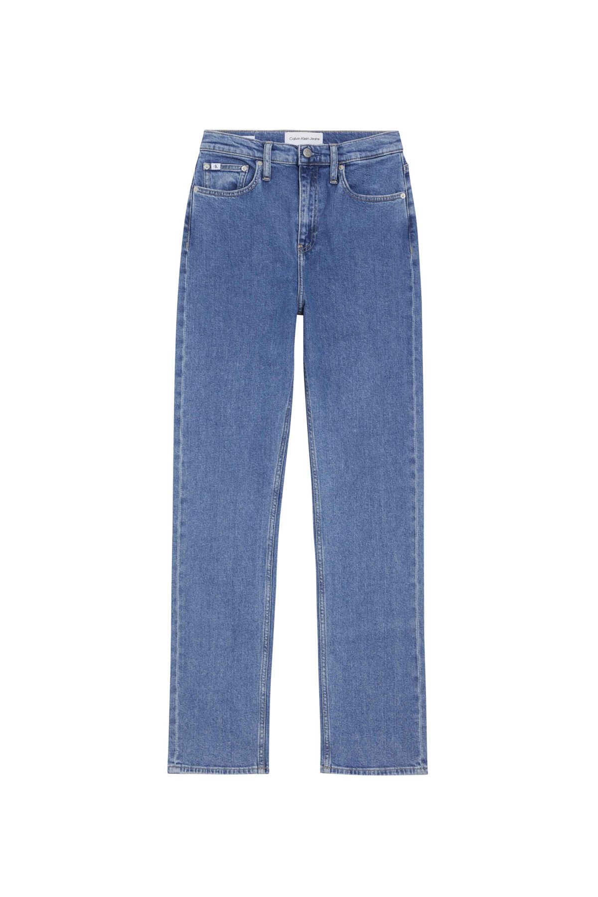 Calvin Klein Jeans Yüksek Bel Düz Paça Normal Mavi Kadın Denim Pantolon J20J2227771A4