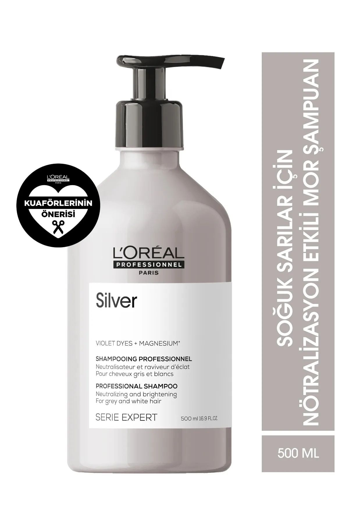 L'oreal Professionnel Loreal Pro Paris Serie Expert Silver Beyaz Ve Açık Sarı Saçlar için Mor Şampuan 500 ml CYT5497946464
