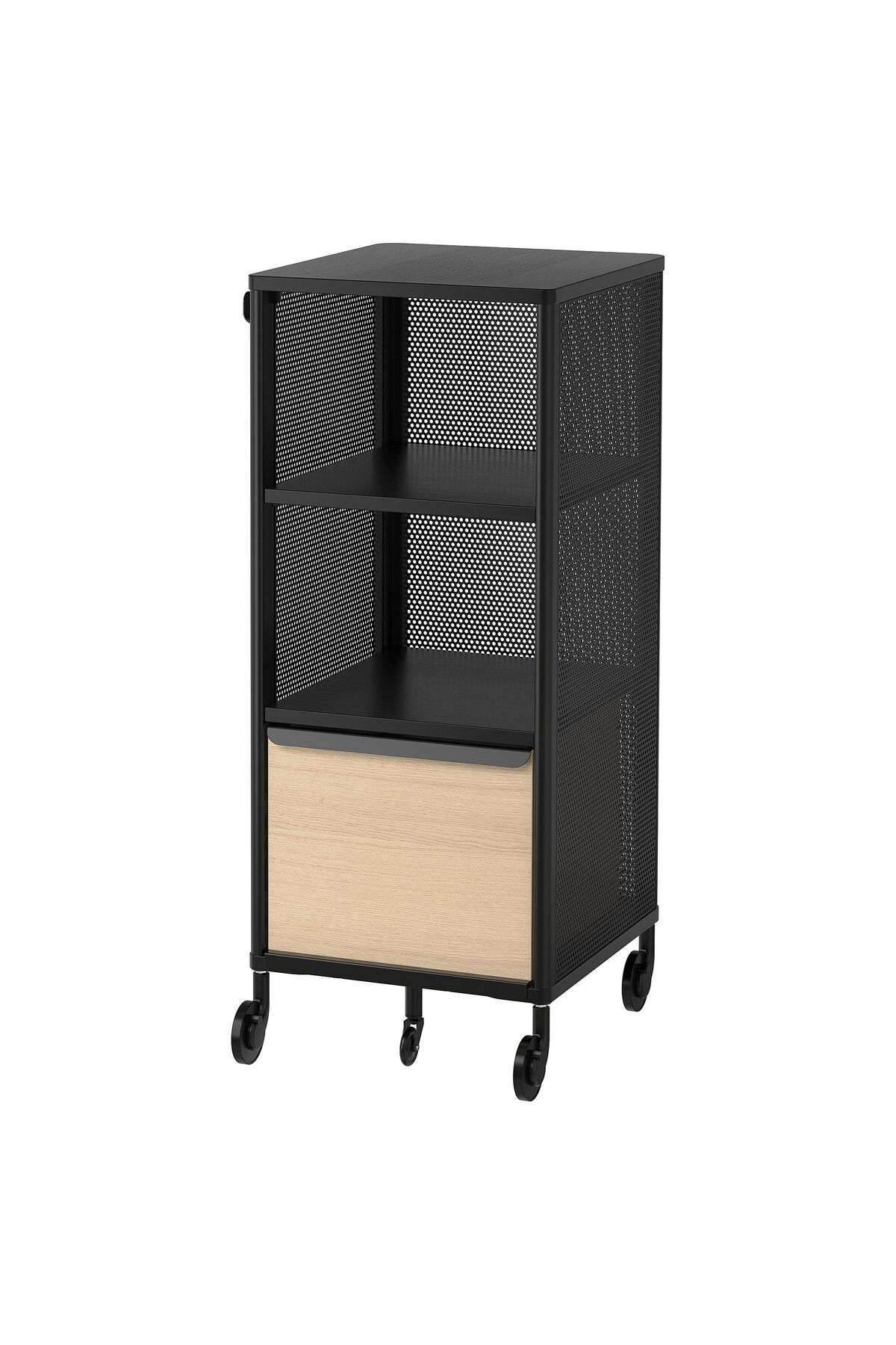 IKEA ofis dolabı, siyah, 41x101 cm, tekerlekli