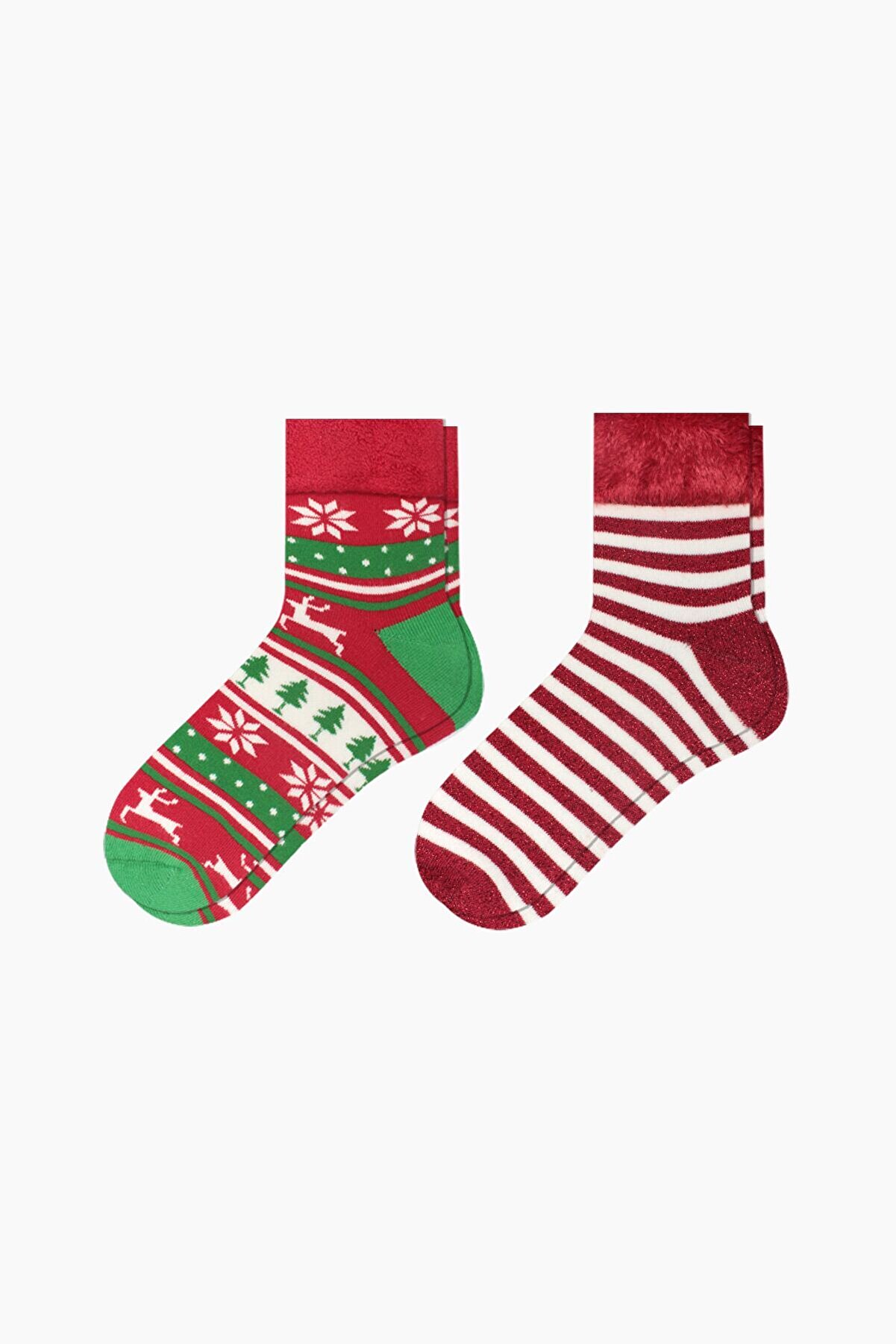 Bross 2li Kış Temalı Simli Havlu Kadın Çorap