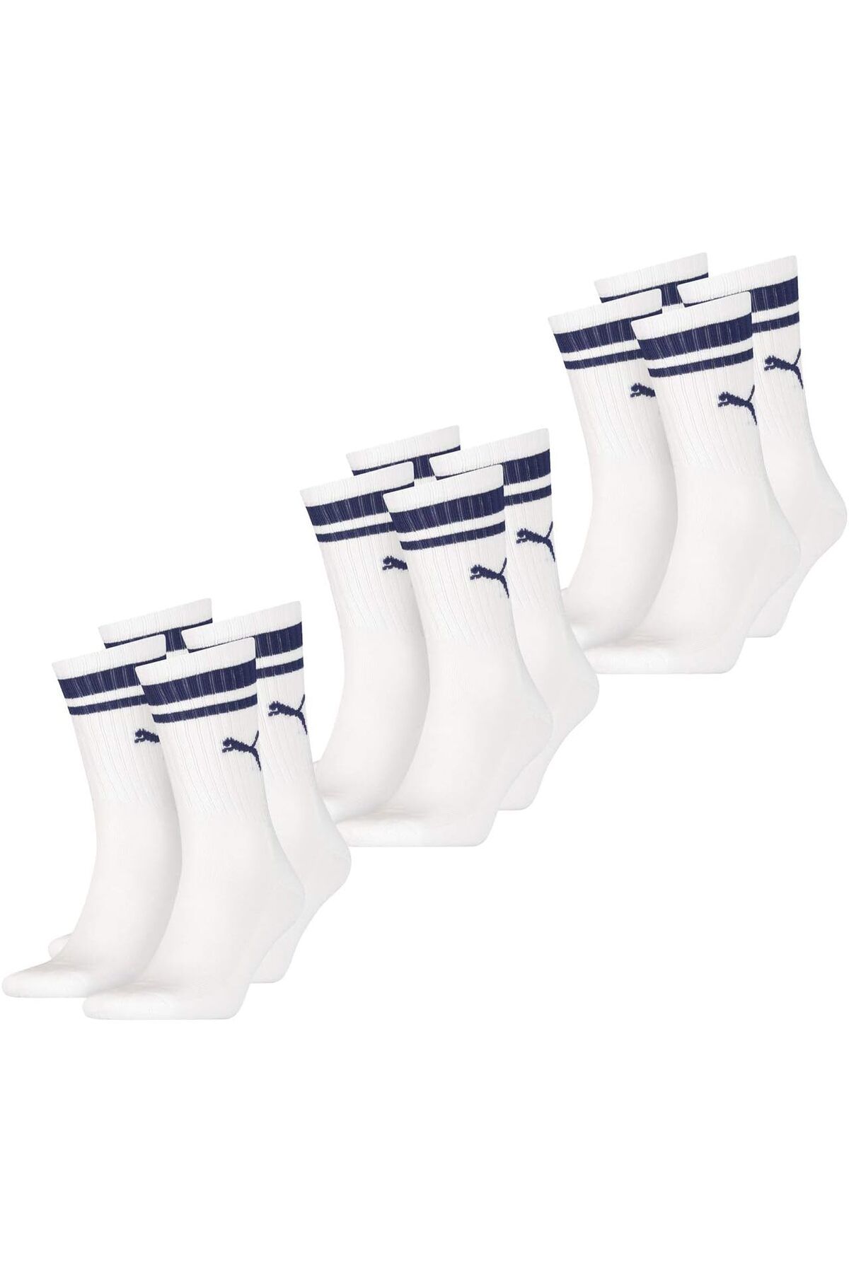 Air 3'lü Penye Kaydırmaz Taban Beyaz&Siyah Heritage Stripe Spor Antrenman Çorap Seti- 3 Pack Sport Socks