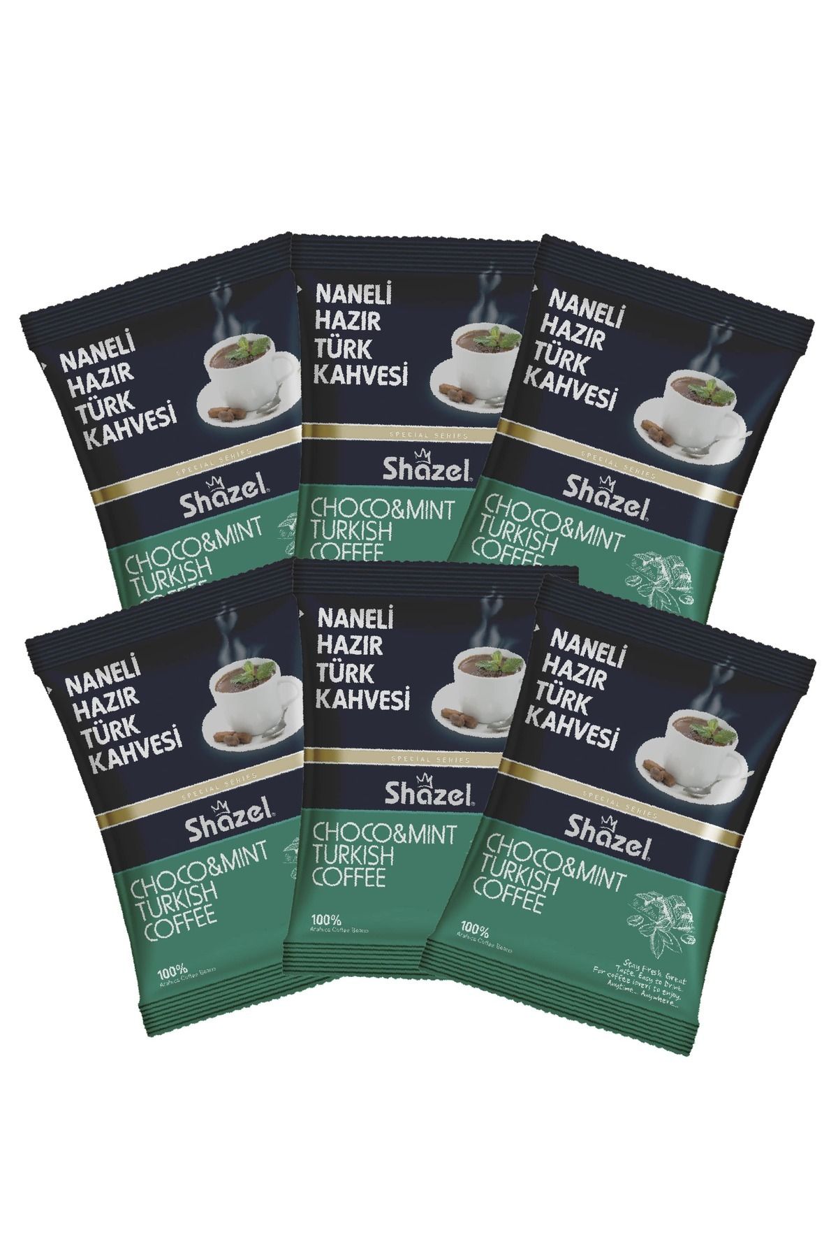 Shazel Naneli Hazır Türk Kahvesi 100g X 6 Adet (AROMALI)
