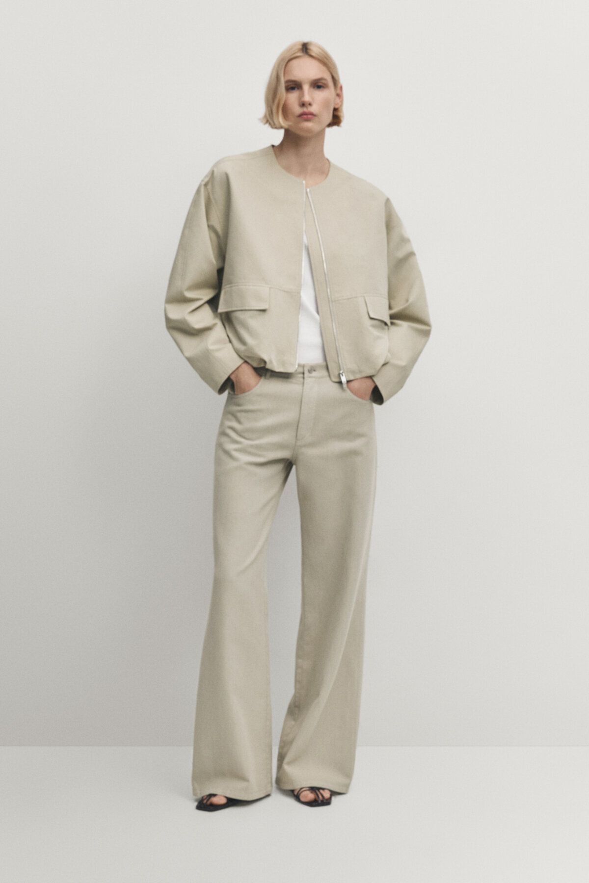 Massimo Dutti Straight fit dökümlü pantolon