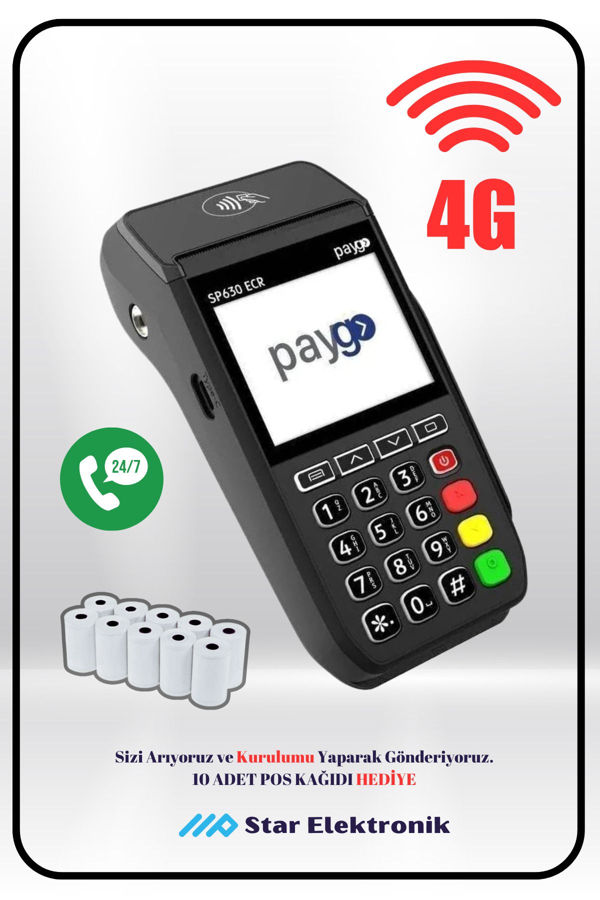 paygo Sp630 "4g Pro Yeni Model" Mobil Yazarkasapos (ÜCRETSİZ KURULUM-SİM VE DESTEK)