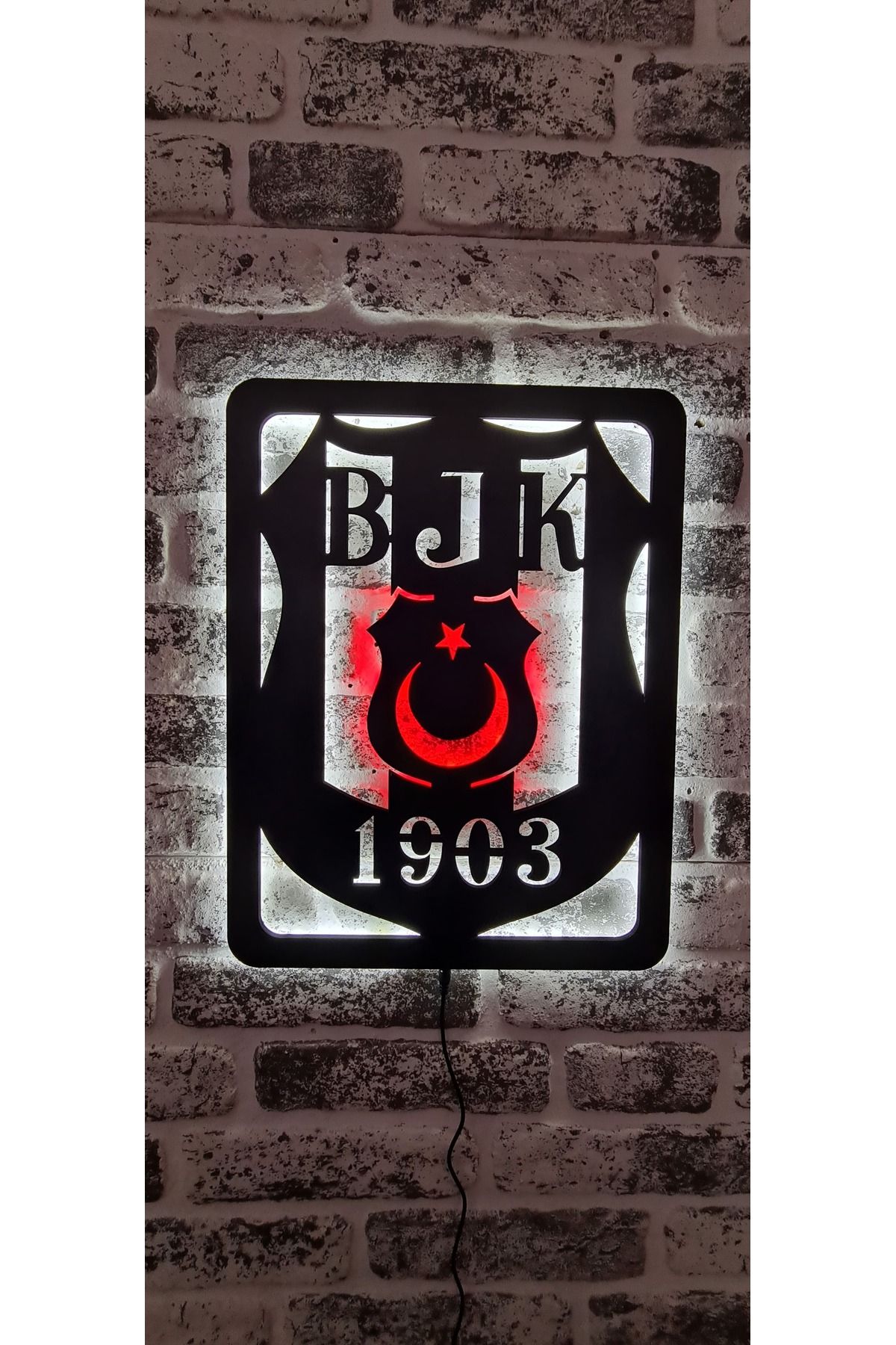 GALAKSİ TASARIM Beşiktaş J.K. Logo Led Işıklı Duvar Tablosu (Adaptör Dahil 1.5 Metre Kablo Uzunluğu)
