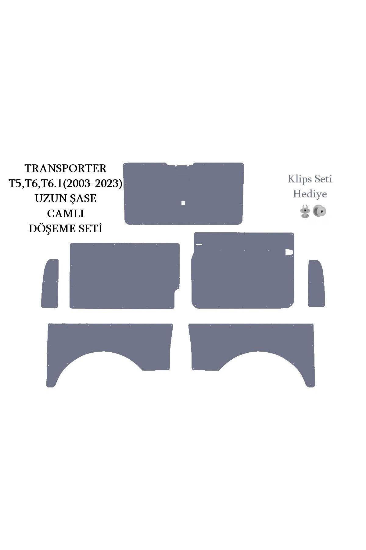 BOLU CNC MOBİLYA Vw Transporter T5 / T6(2003-2023) Uzun Şase Iç Yan Paneller Camlı (MDF KİT) Uyumlu