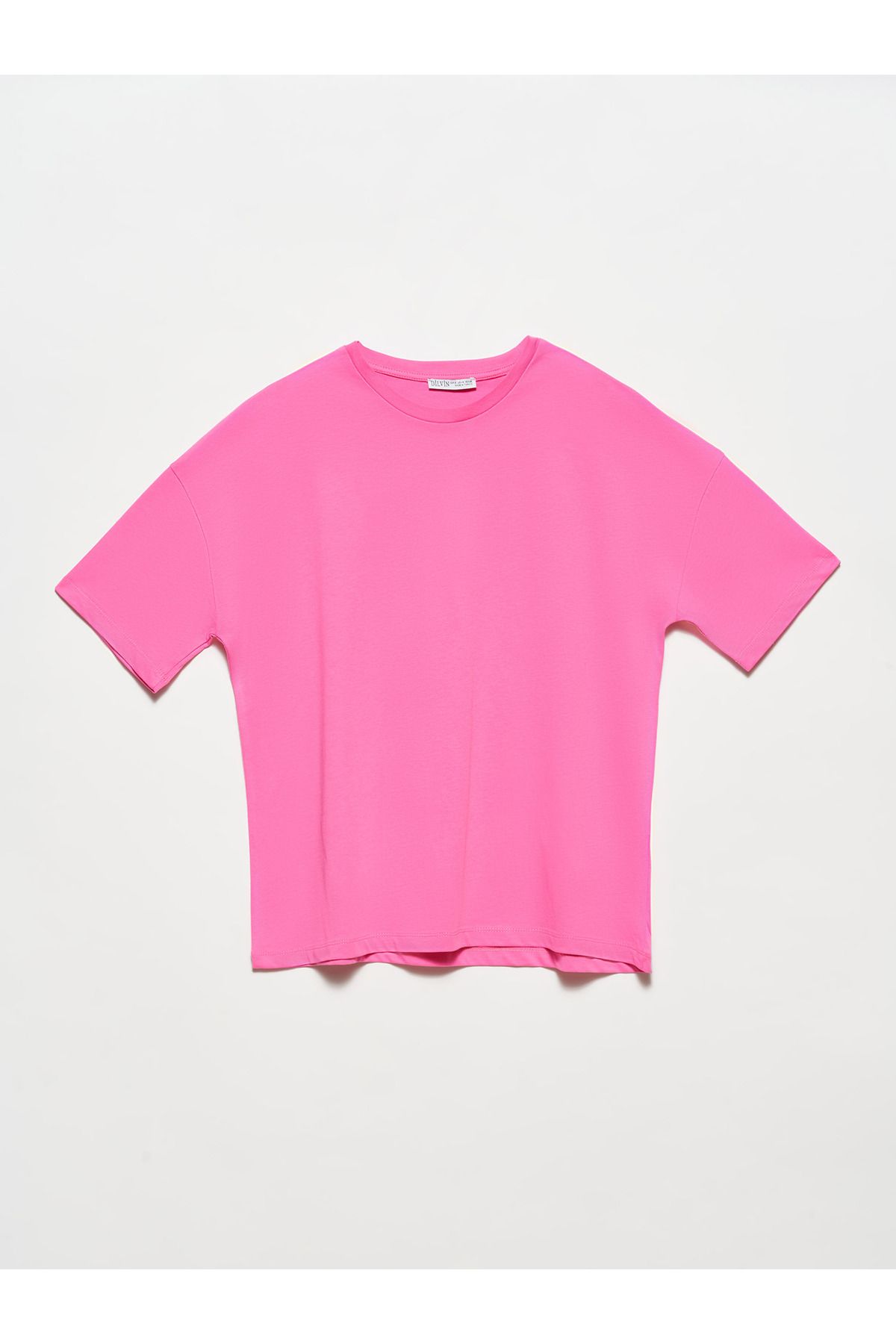 Dilvin 3683 Basic T-shirt-pembe