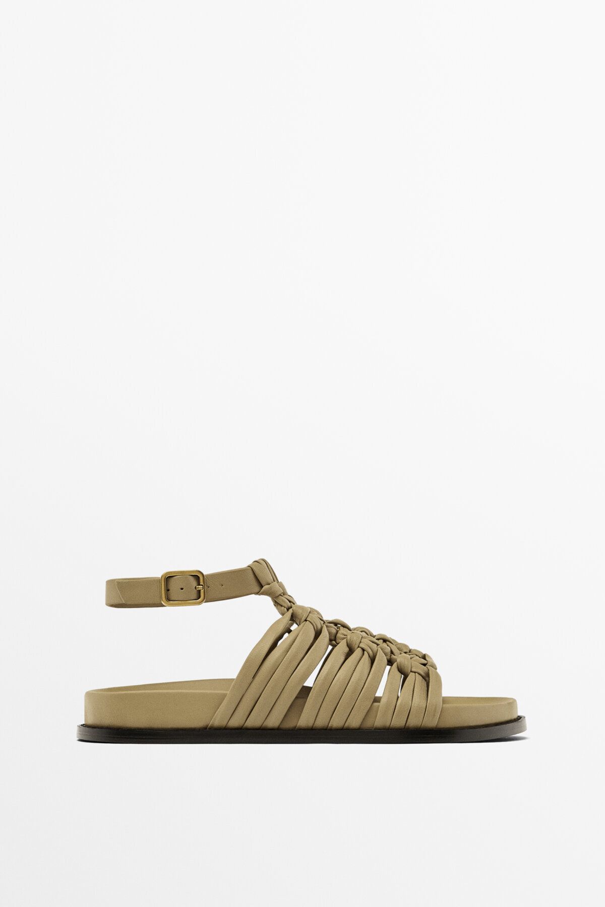 Massimo Dutti Düğümlü düz sandalet
