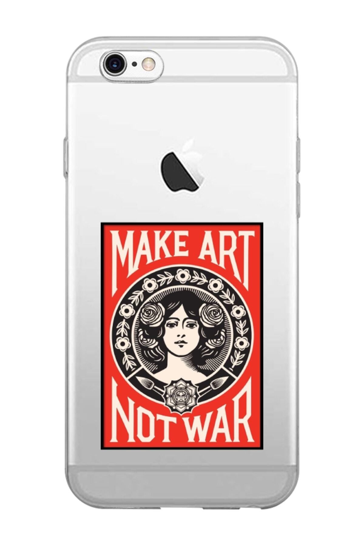frondcase iPhone 6 Plus Make Art Not War Şeffaf Telefon Kılıfı
