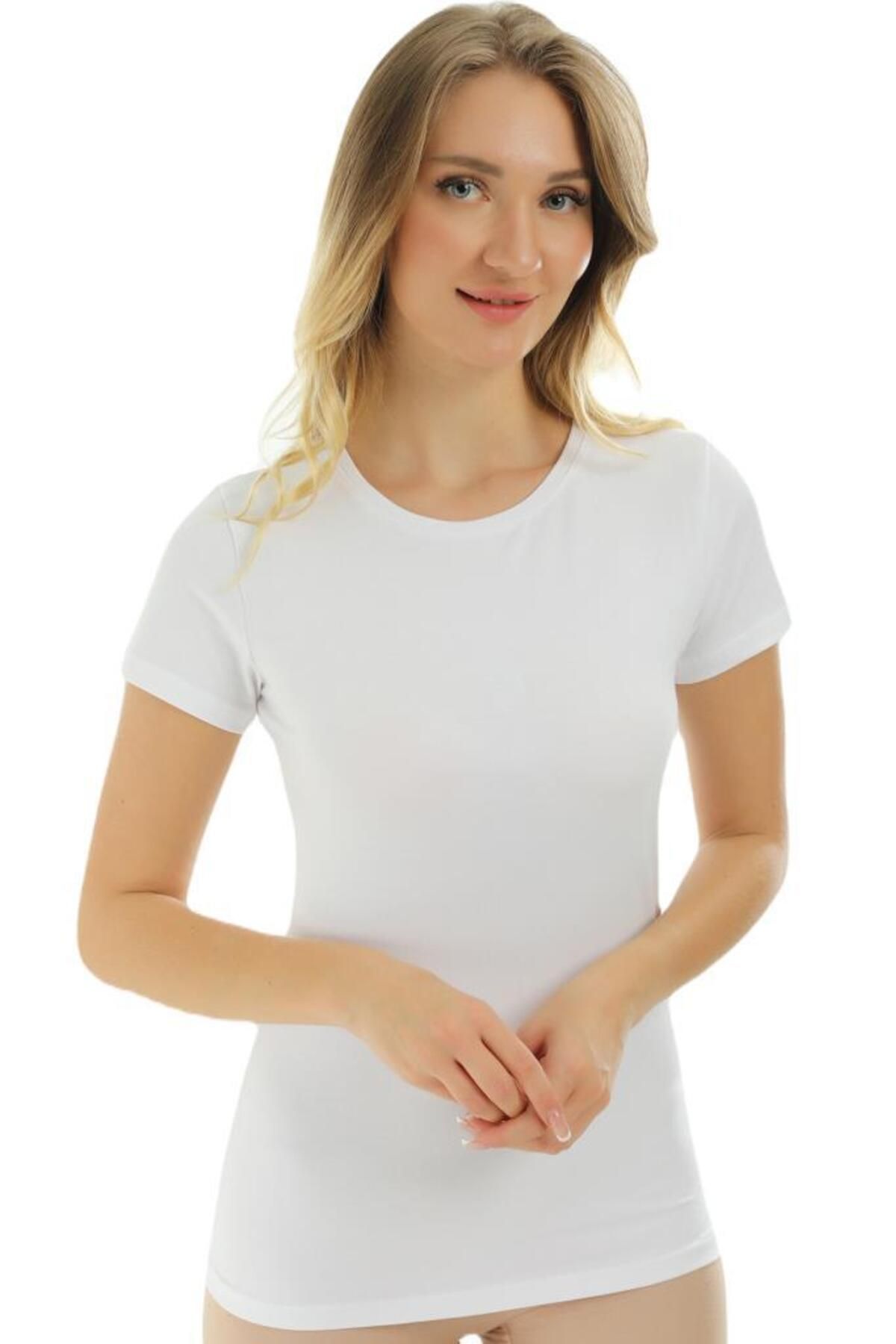 Almila Kısa Kollu O Yaka Slim Fit Kadın Body T-shirt 2037