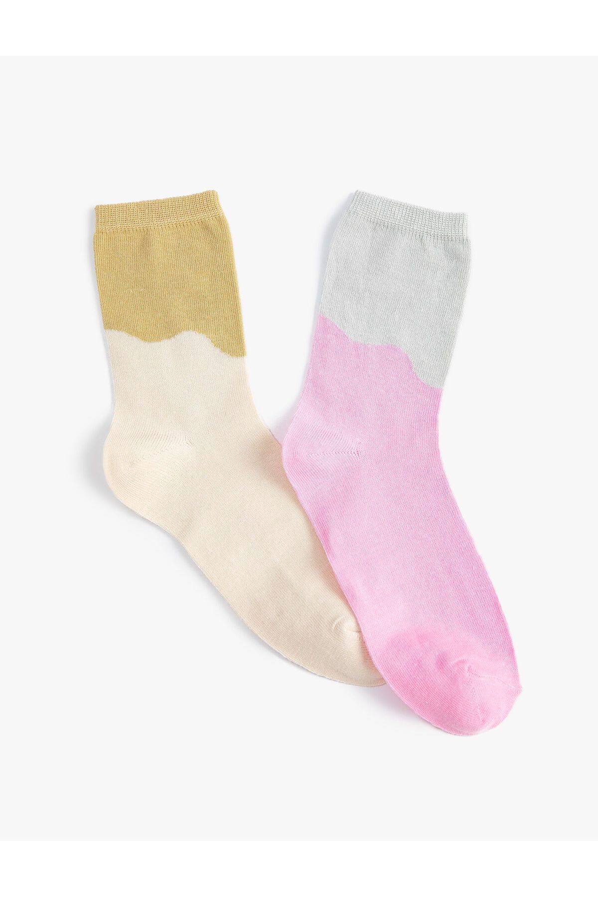 Koton Soket Çorap Seti 2'li Renk Bloklu