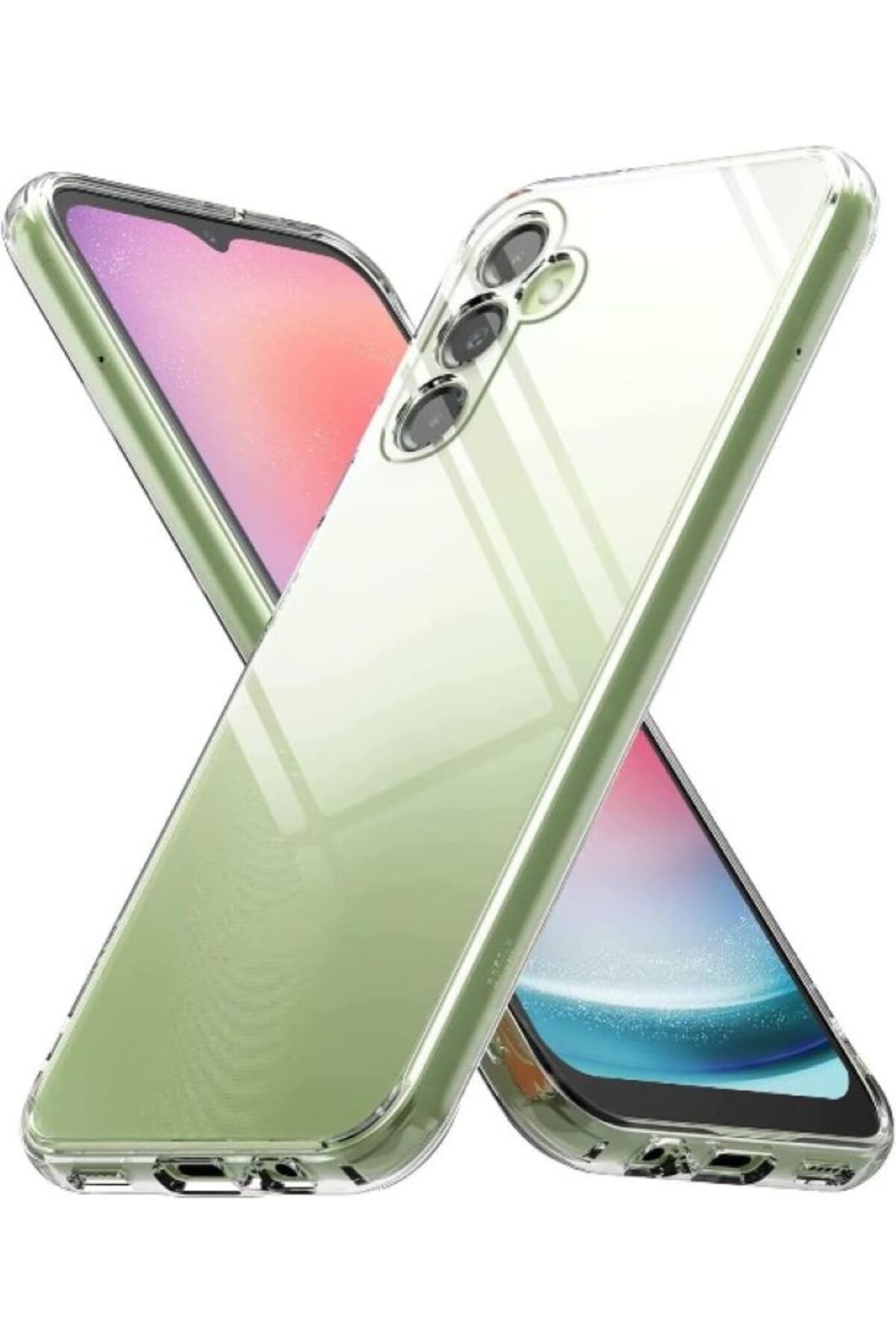 Fibaks Samsung Galaxy A24 Kılıf Kamera Korumalı Renksiz Şeffaf Ince Esnek Süper Silikon Kapak