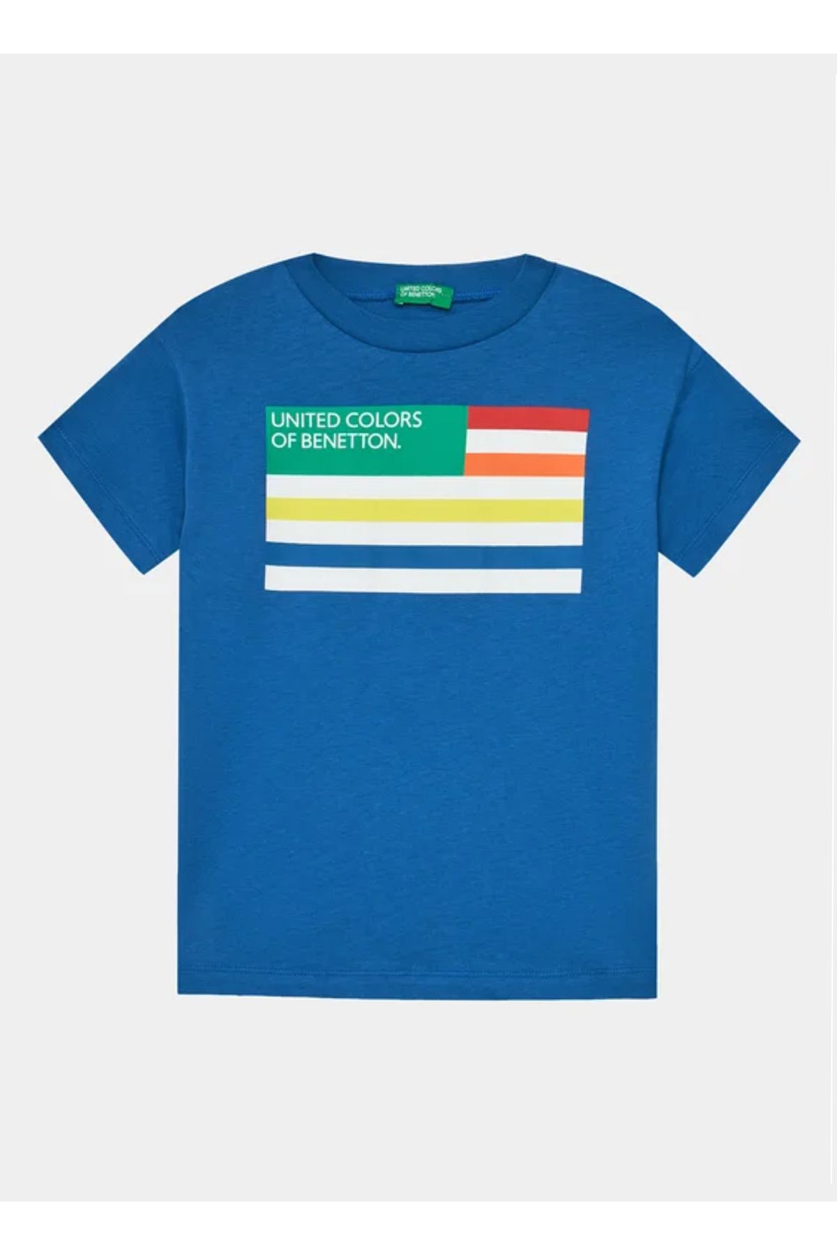 Benetton Mavi Erkek T-Shirt 3I1XC10H3