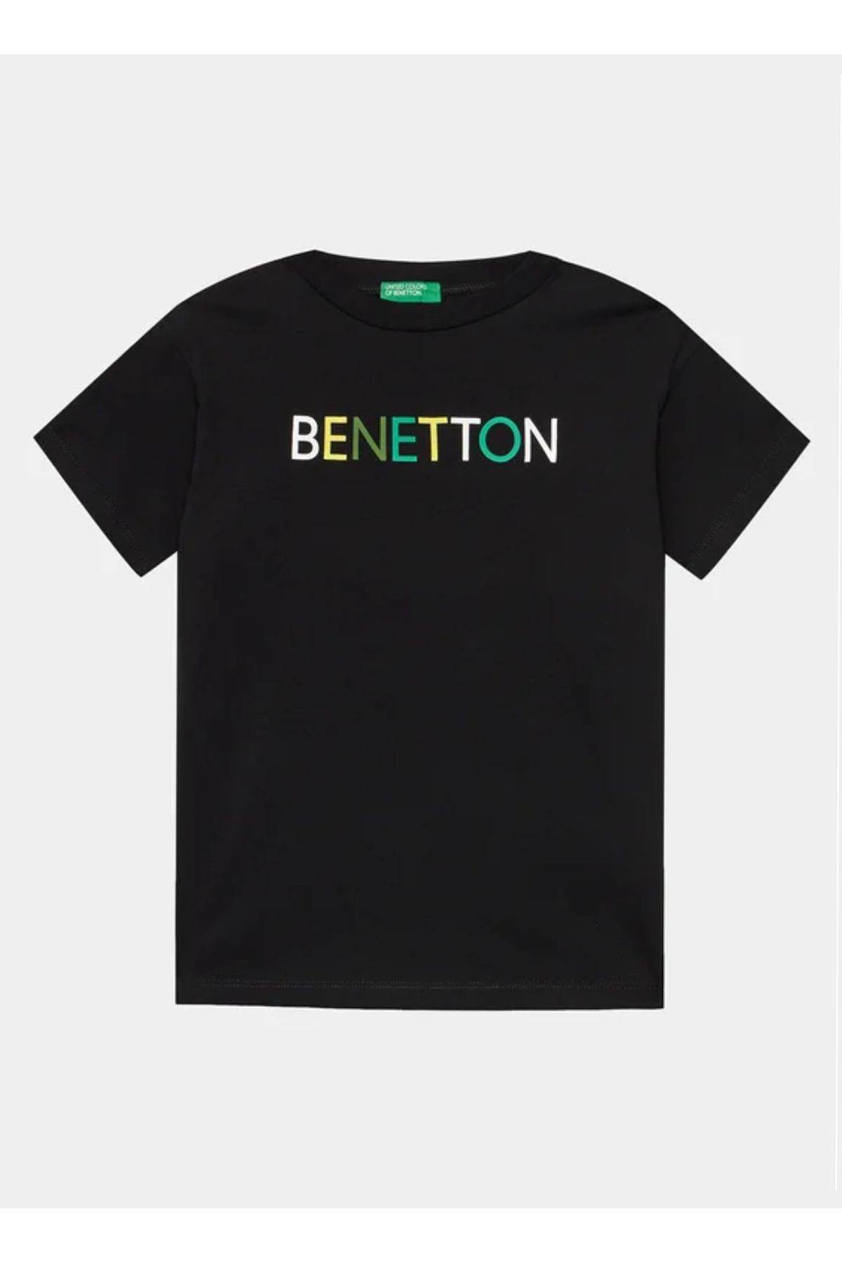Benetton Siyah Erkek T-Shirt 3I1XC10H3