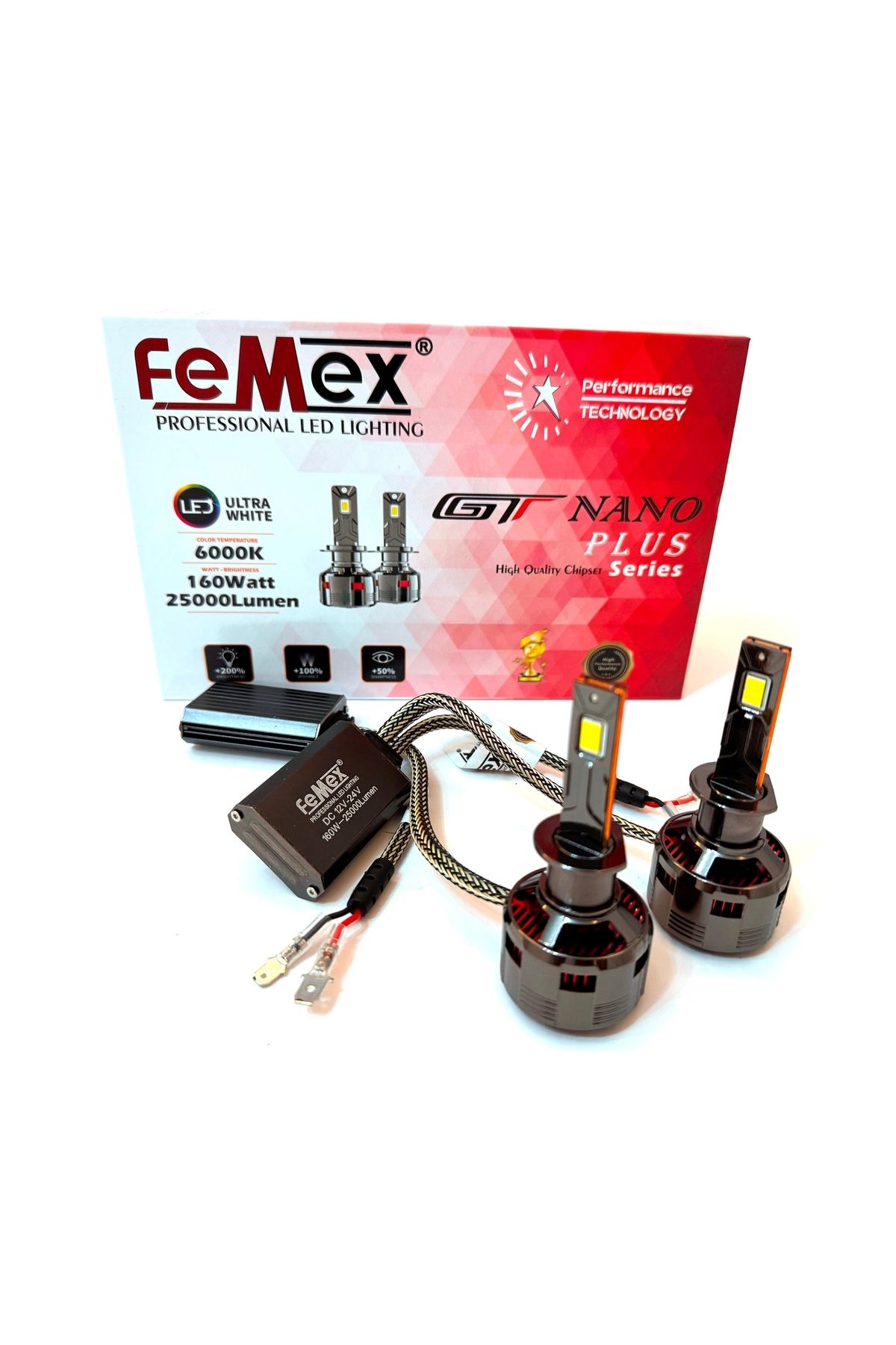 FEMEX Gt Nano Plus Csp Lumıled Royal Chipset Radyatör Soğutmalı H1 Led Xenon Led Headlight