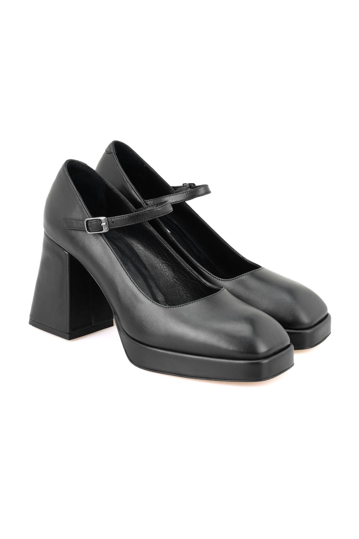 Desa Krokus Siyah Kadın Topuklu Mary Jane Deri Klasik Ayakkabı