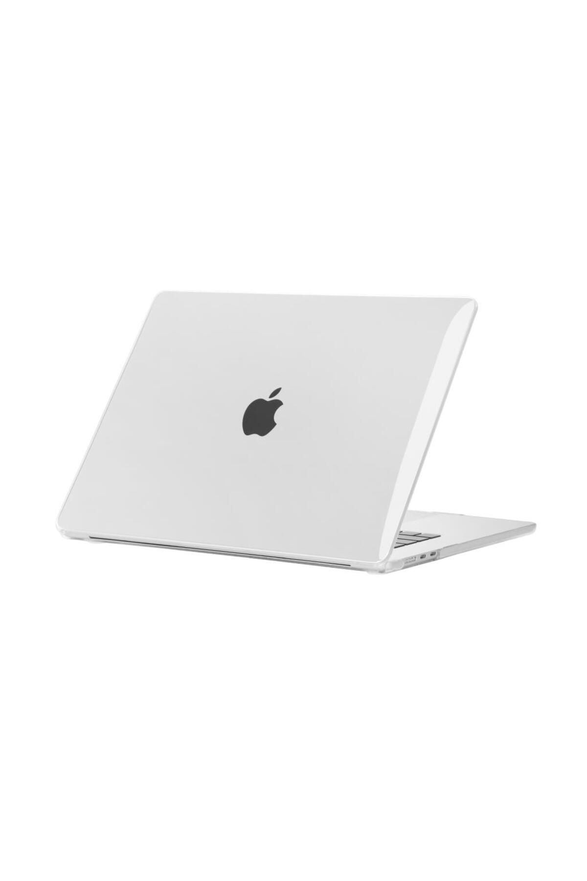 UnDePlus Apple Macbook Air 15" 2024 M3 M2 A3114 A2941 Kılıf Kristal Ön Arka Şeffaf Kapak