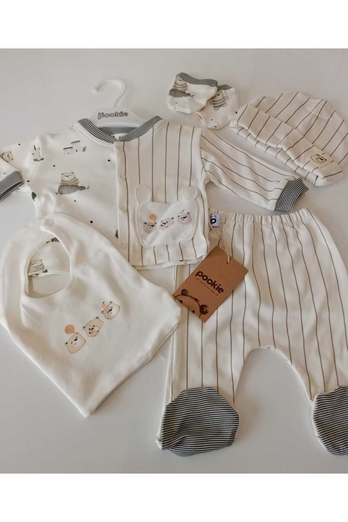 DNZDN Yenidoğan Erkek Bebek Hastane Çıkışı 5 Parça Set, Yenidoğan Kıyafetleri
