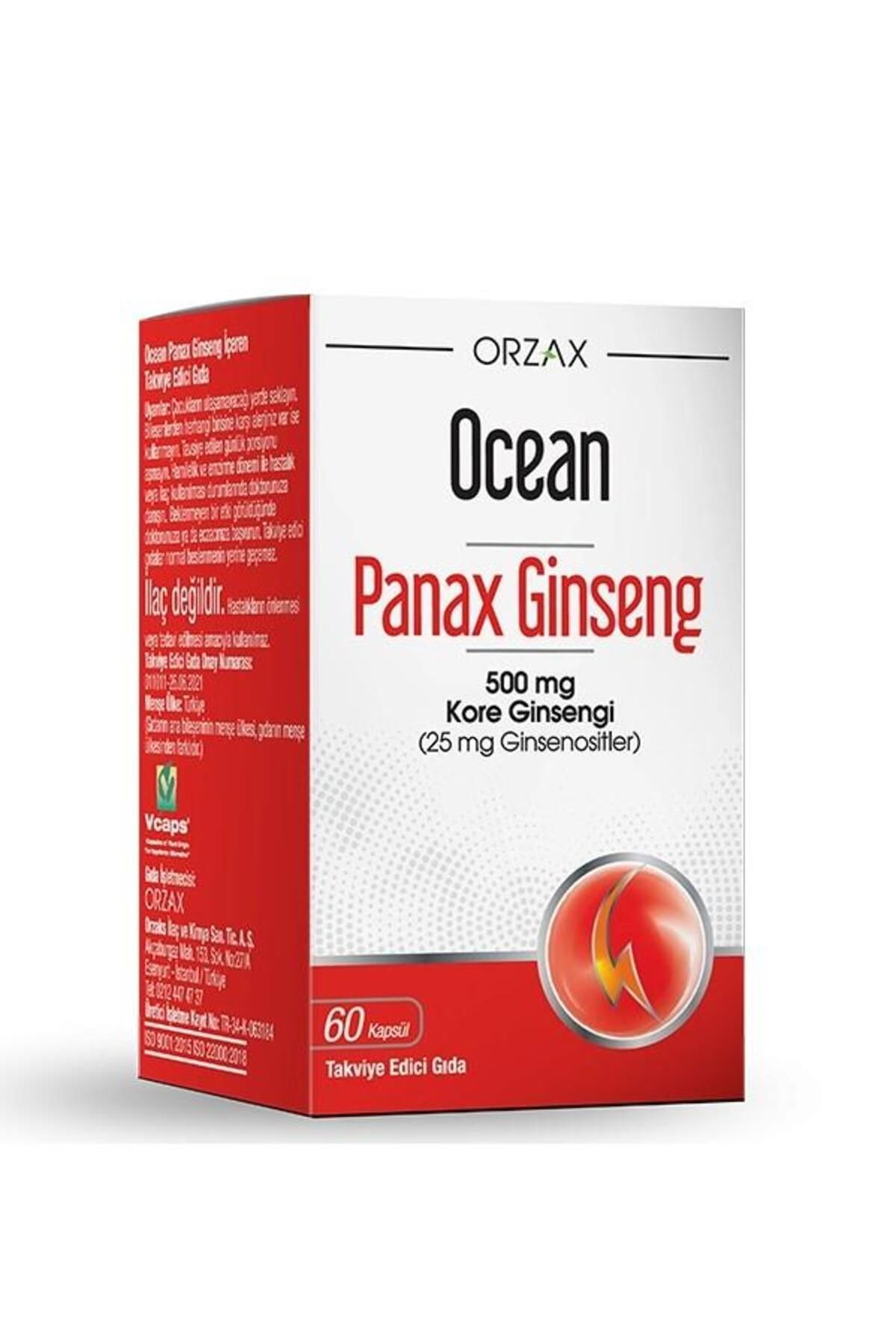 Ocean Orzax Panax Ginseng 60 Kapsül (E2'QUALİTY)
