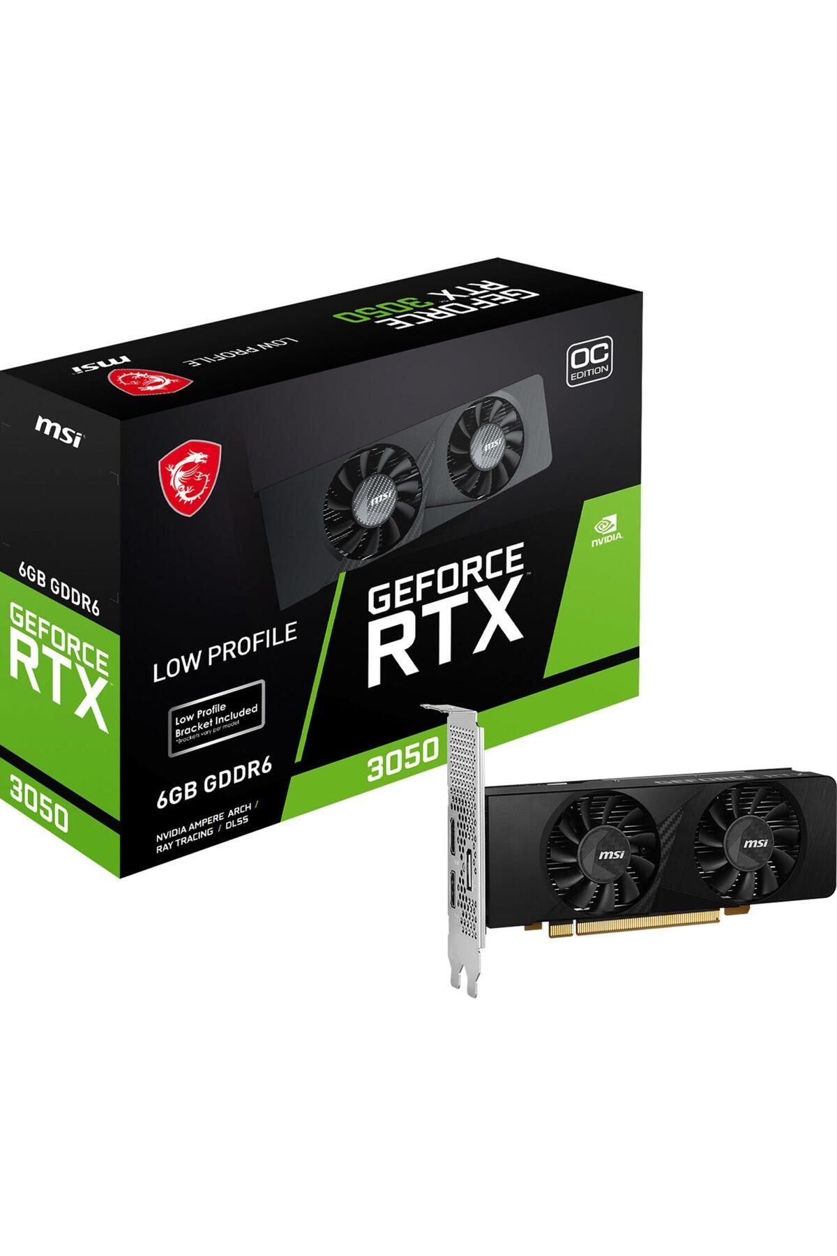 MSI RTX 3050 LP 6G OC 6GB Geforce RTX3050 GDDR6 96bit HDMI 2xDP 16x Ekran Kartı