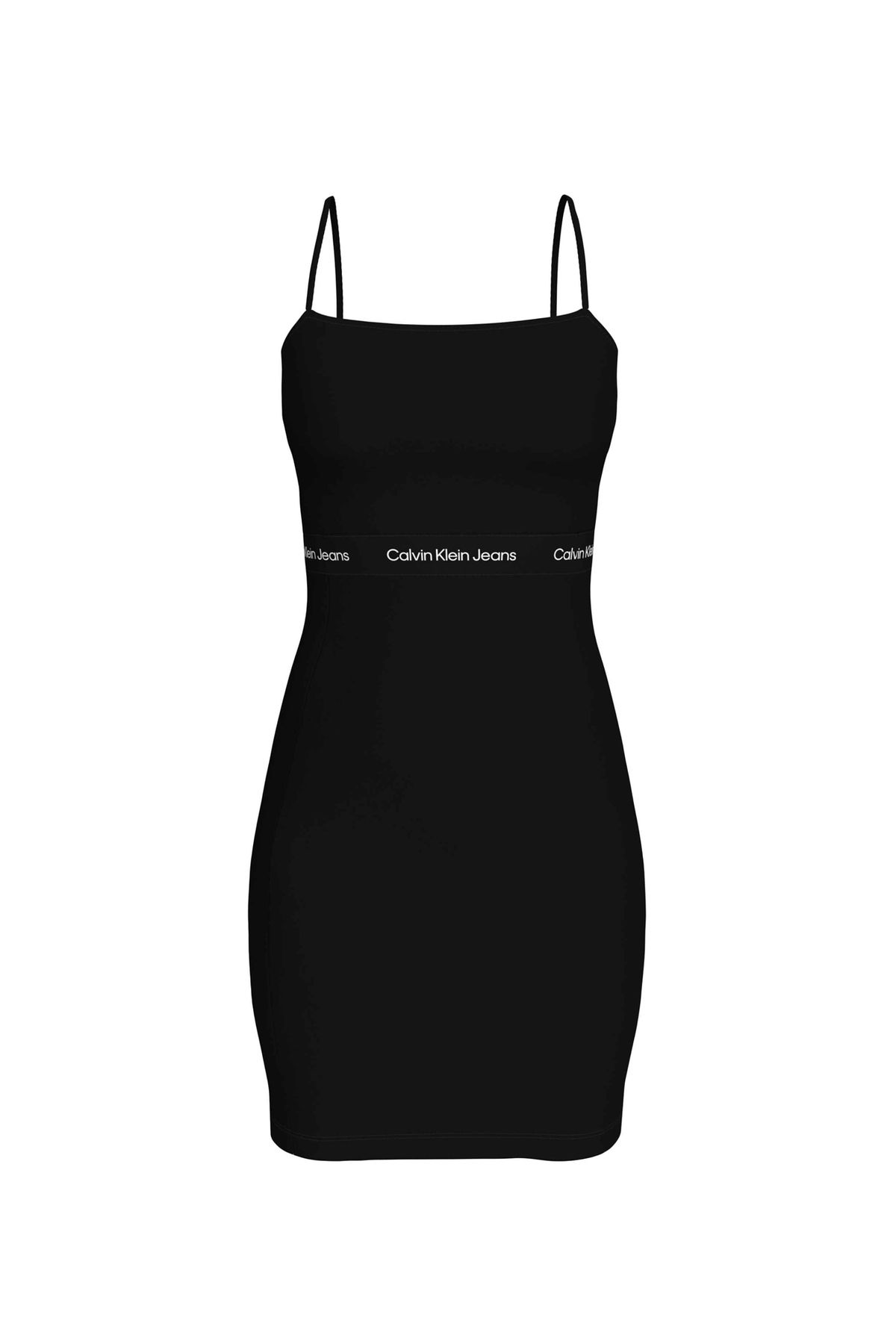 Calvin Klein Kare Yaka Düz Siyah Kısa Kadın Elbise J20J219644BEH