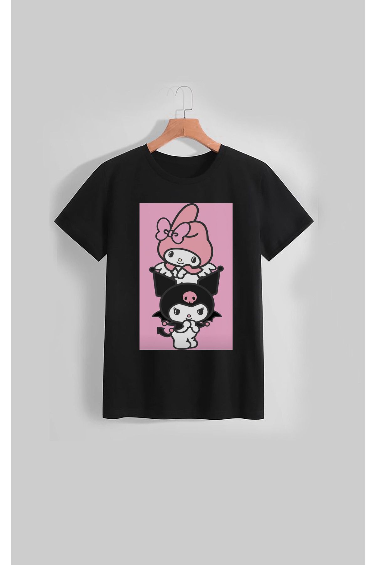 Darkia Hello Kitty Kuromi Melody Özel Tasarım Baskılı Çocuk Tişört T-shirt