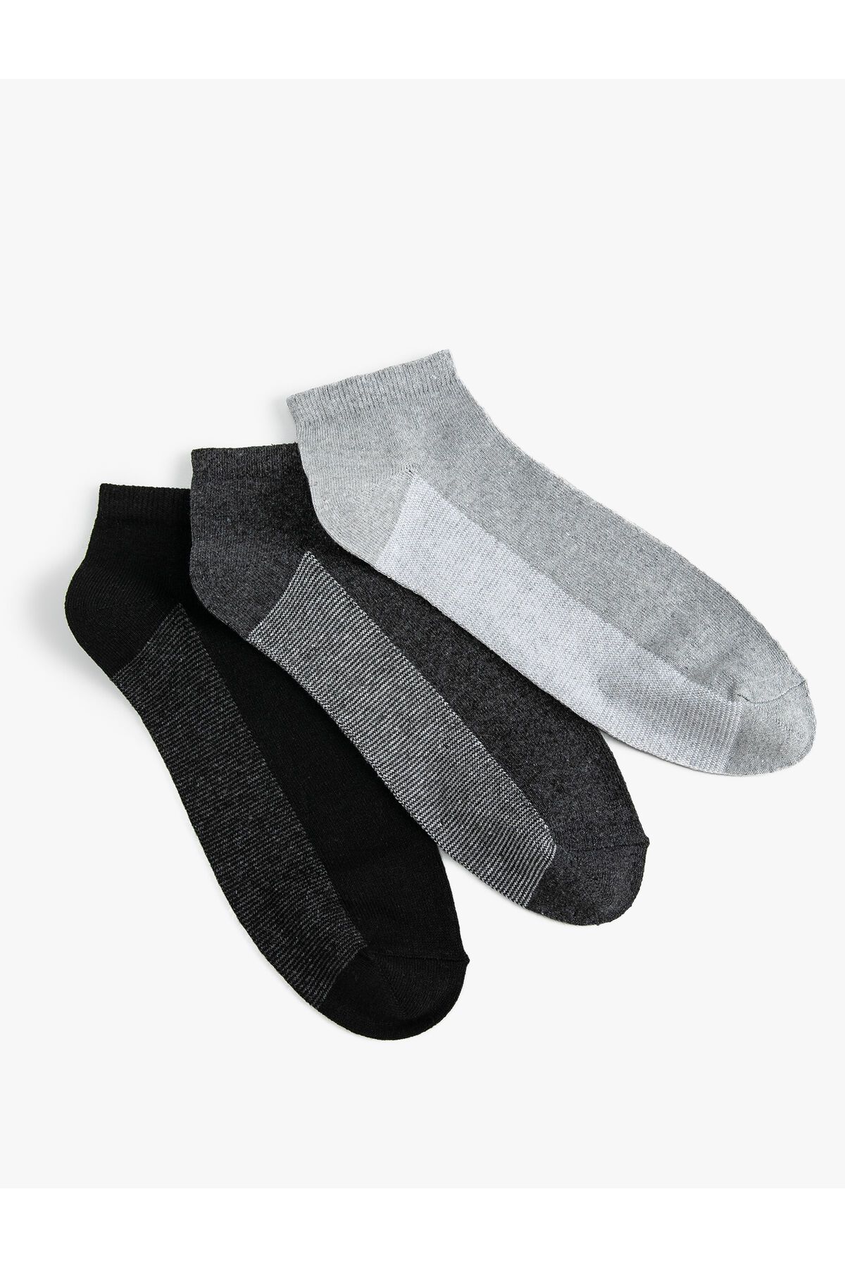 Koton 3'lü Patik Çorap Seti Çok Renkli Geometrik Desenli