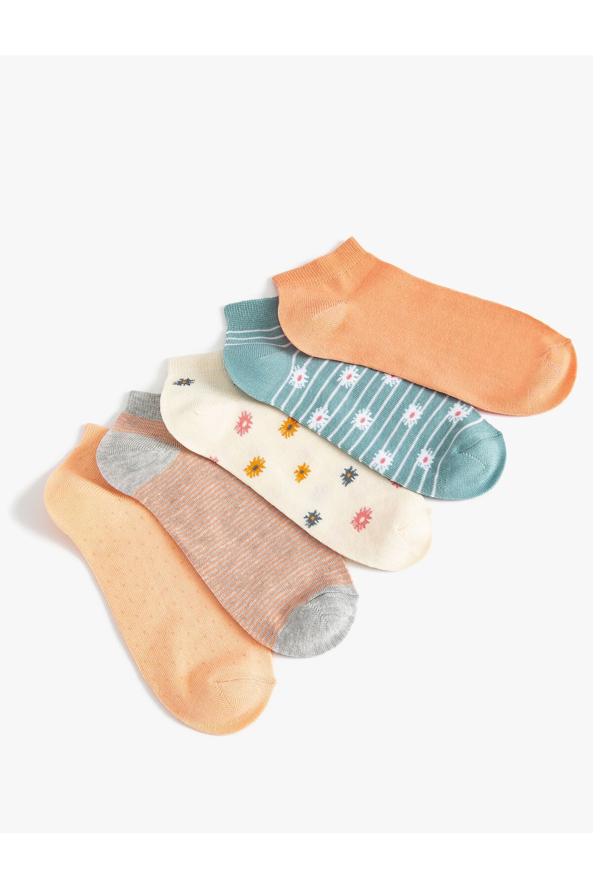 Koton Çiçekli 5'li Patik Çorap Seti Çok Renkli