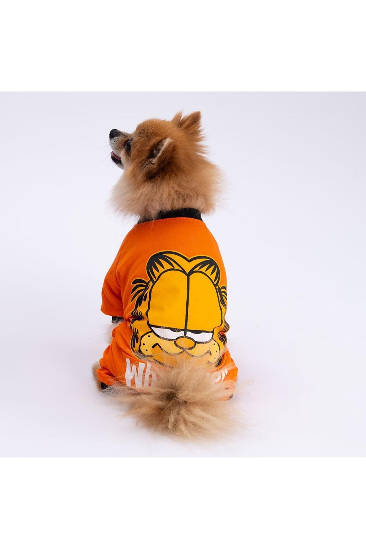 Pettrend Garfield Kedi Köpek Tulumu Kedi Köpek Kıyafeti Penye Tulum Köpek Pijama Köpek Giysisi